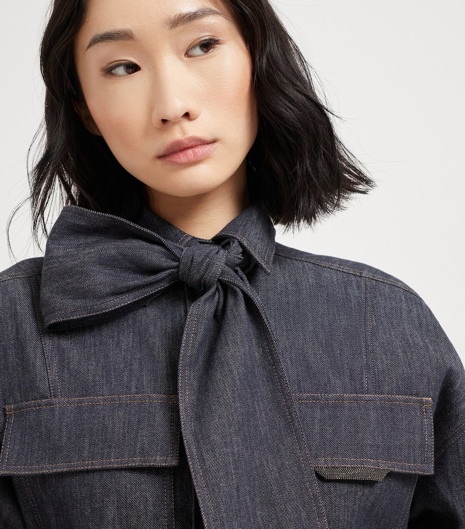 Denim Pussybow Shirt C001 Image 6