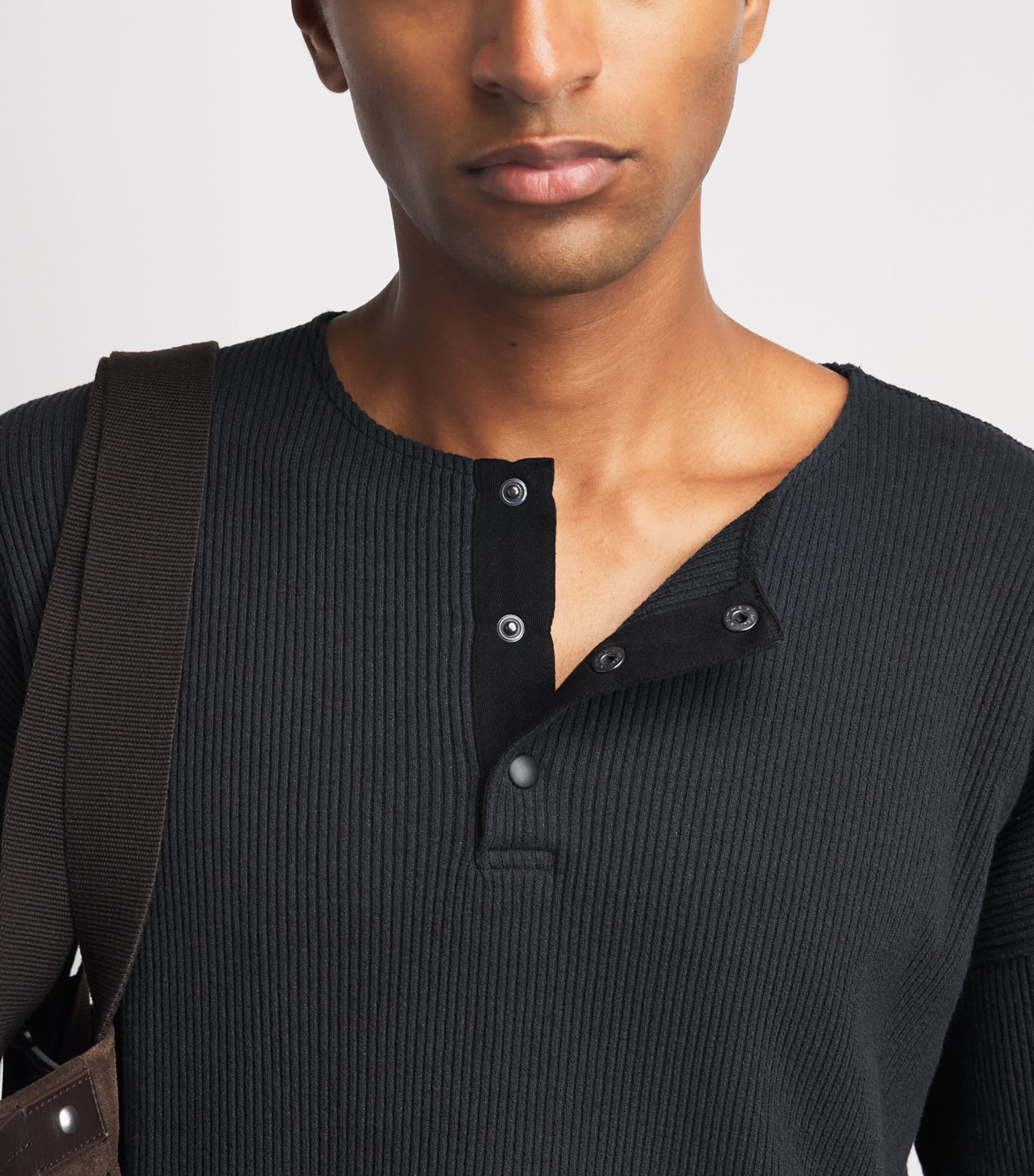 Our Legacy Mens Stretch-Cotton Sweatshirt Furnace Blk Befy Rib Image 3