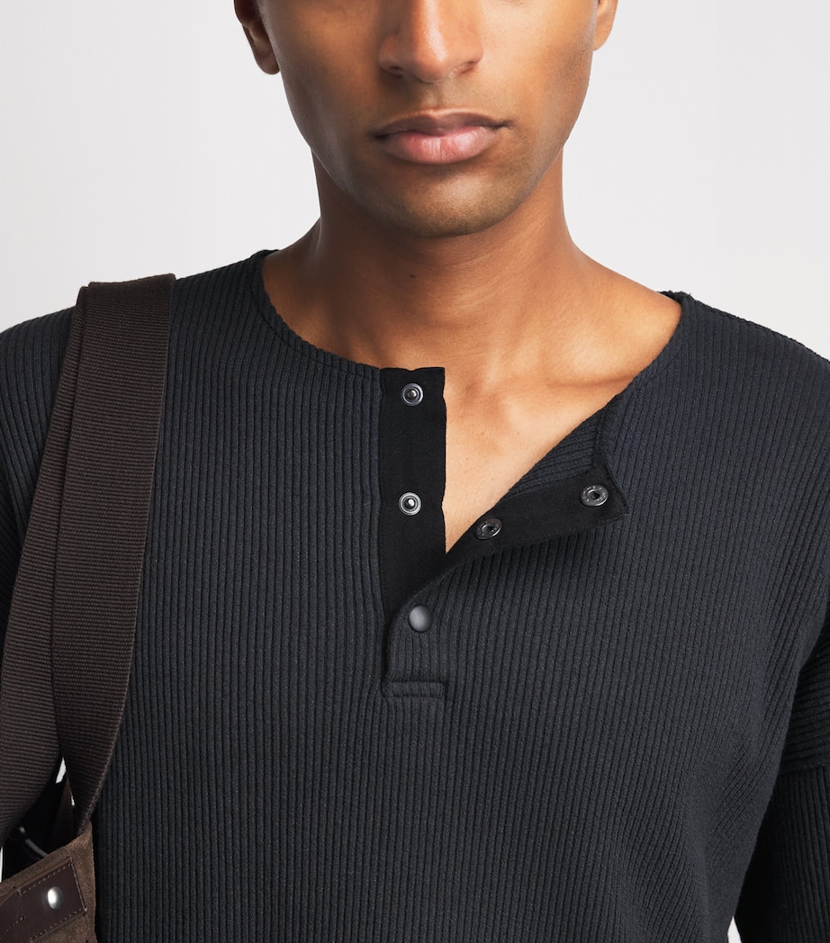 Our Legacy Mens Stretch-Cotton Sweatshirt Furnace Blk Befy Rib Image 3