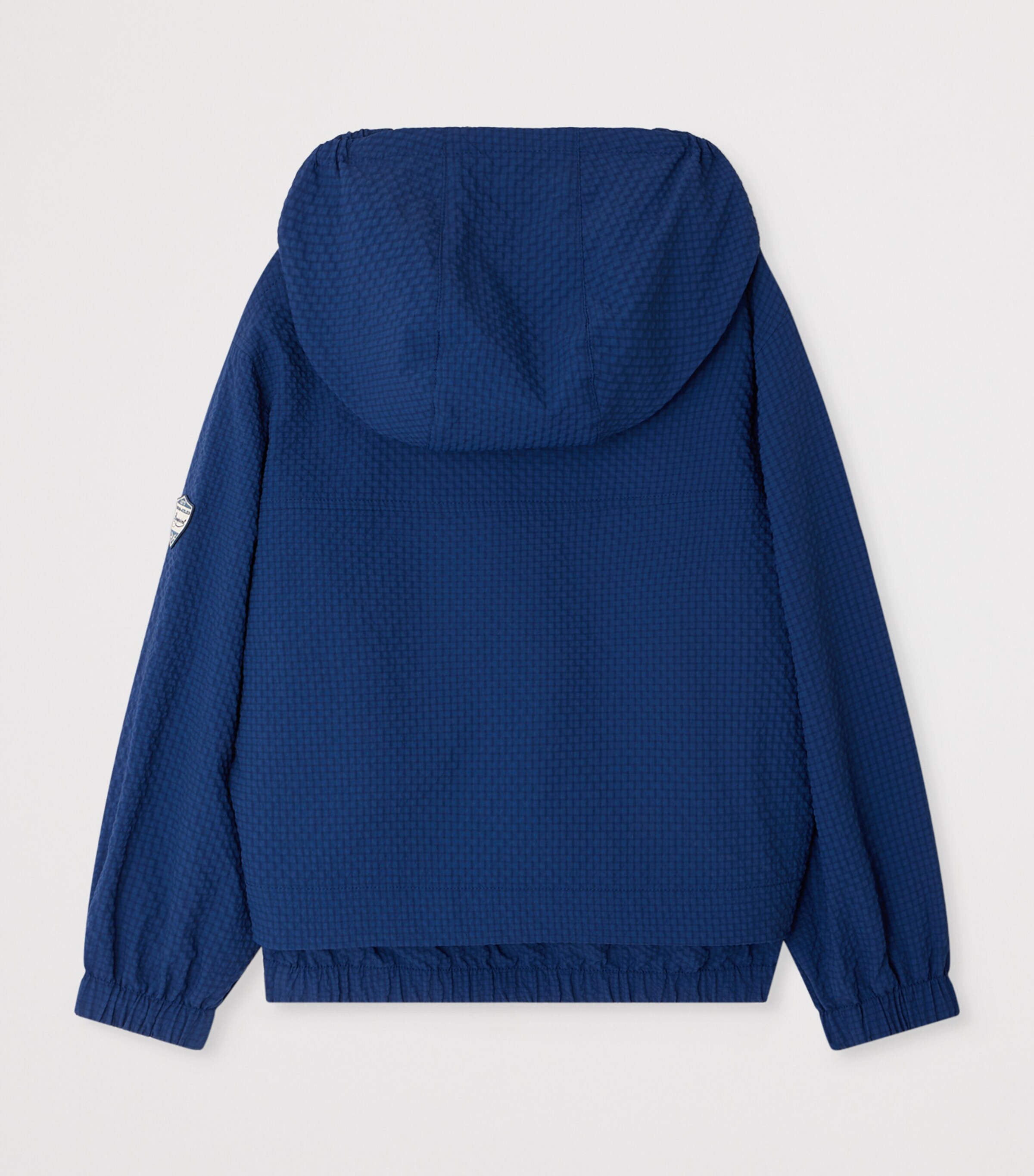 Bonpoint Seersucker Hooded Lenny Jacket (4-8 Years) Bleu Intense Image 2