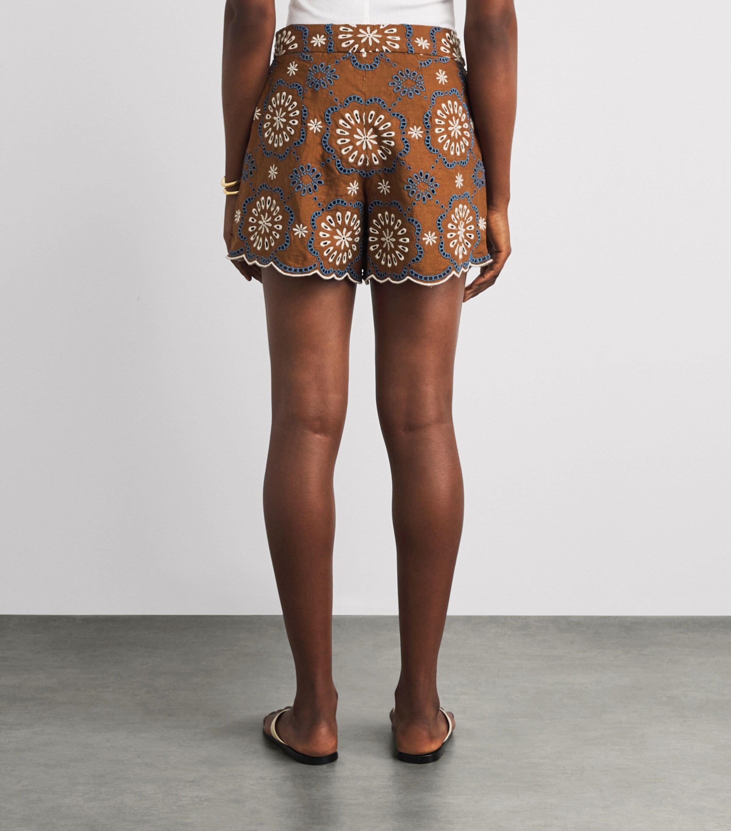 Veronica Beard Womens Linen Allen Shorts Ochre Mlti Image 5