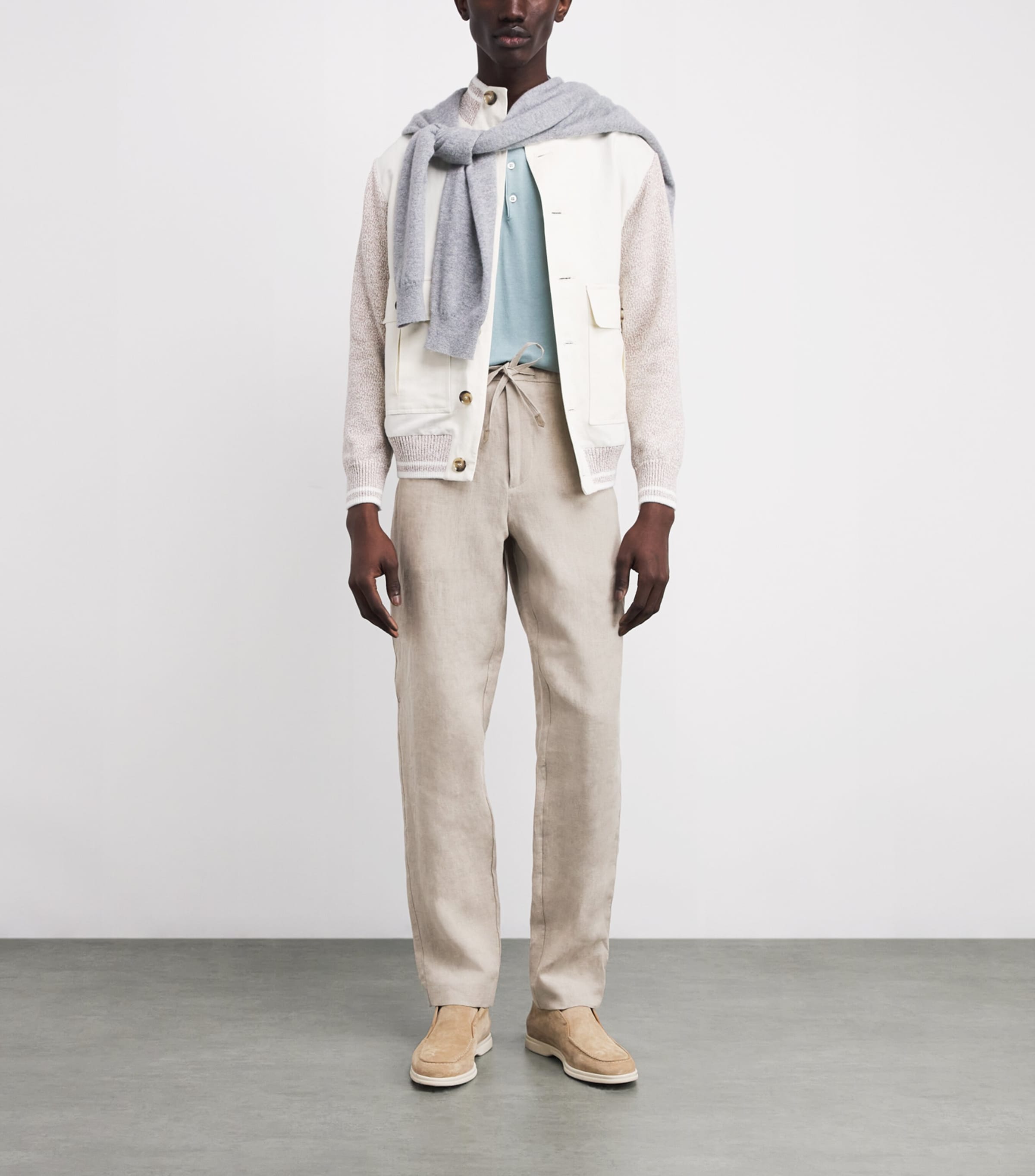 Linen Drawstring Trousers 703 Image 2