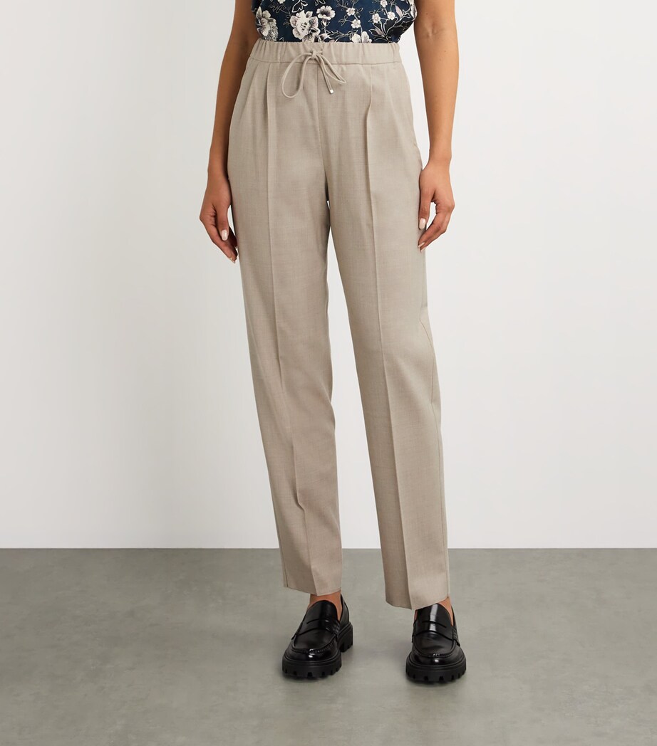 Stretch-Cashmere Drawstring Trousers SAND Image 3
