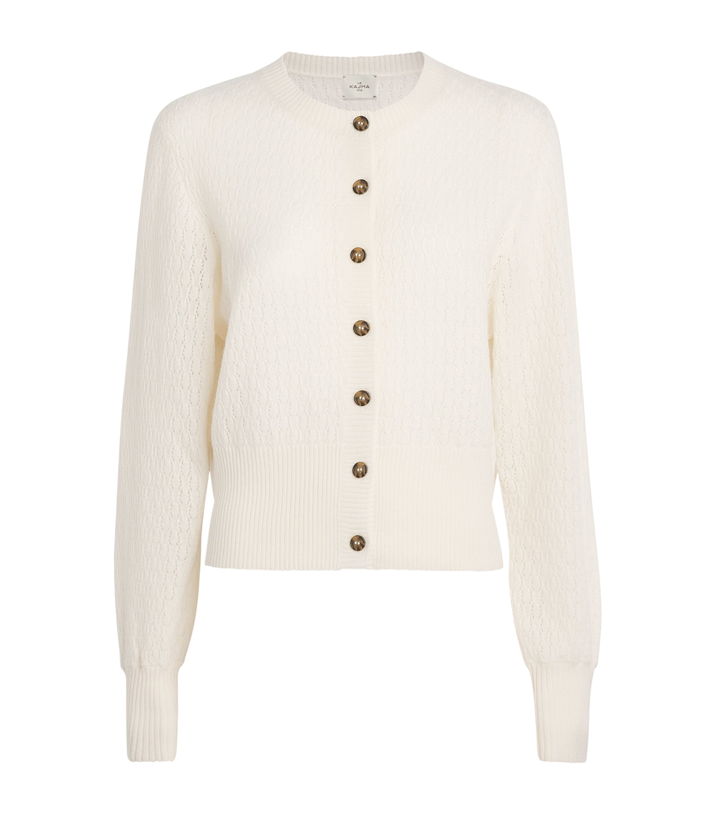 Le Kasha Womens Organic Cotton Gaya Cardigan White Image 1