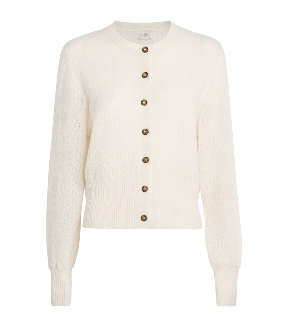 Le Kasha Womens Organic Cotton Gaya Cardigan White Image 1
