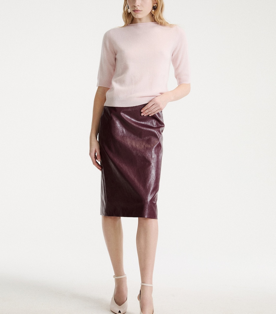 Marella Womens Aged-Effect Mini Skirt Bordeaux Image 4