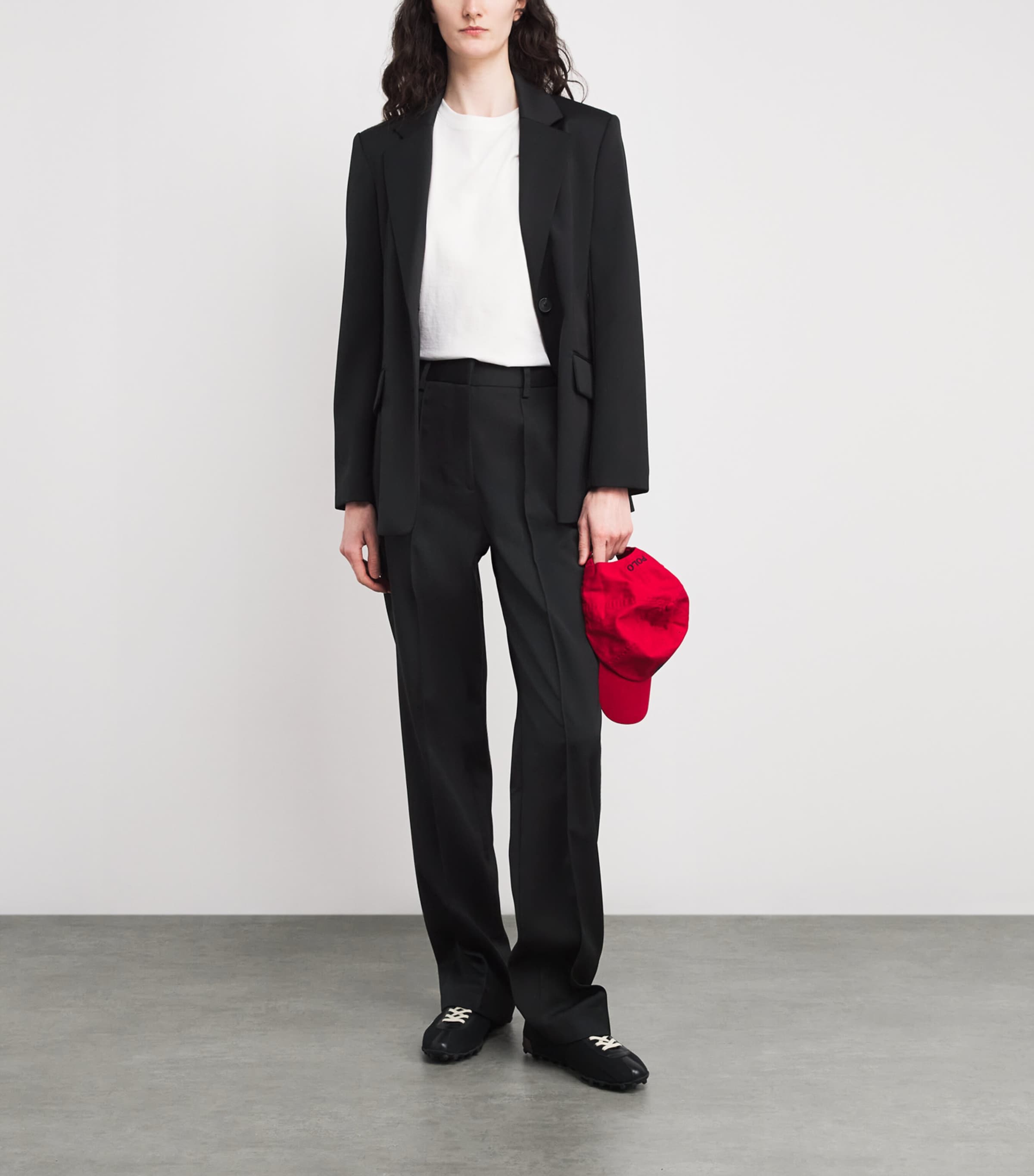 Straight Tailored Trousers BLACK Image 2