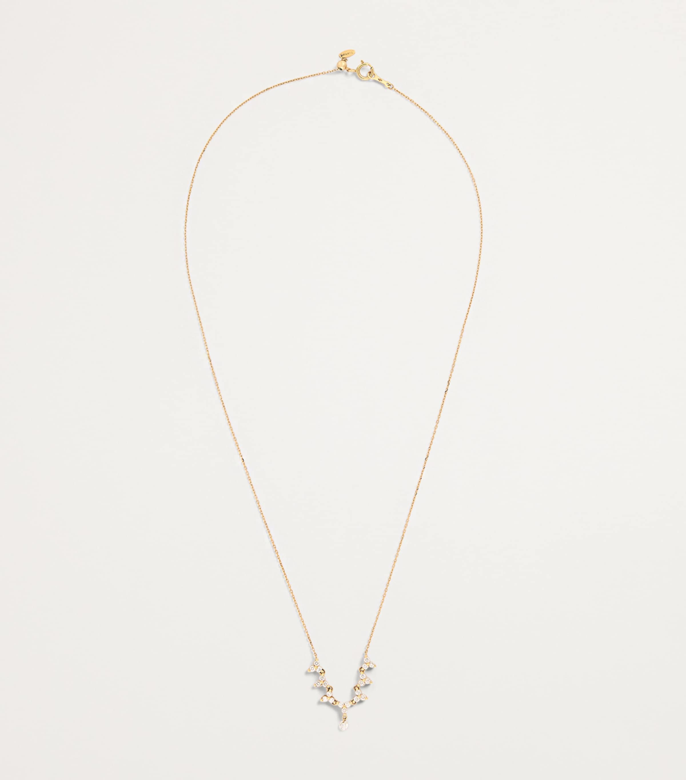 Yellow Gold and Diamond Triangle Tennis Necklace YELLOW GOLD Image 3