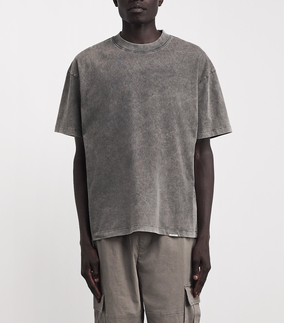 Cotton Initial Oversized T-Shirt VINTAGE GREY Image 3