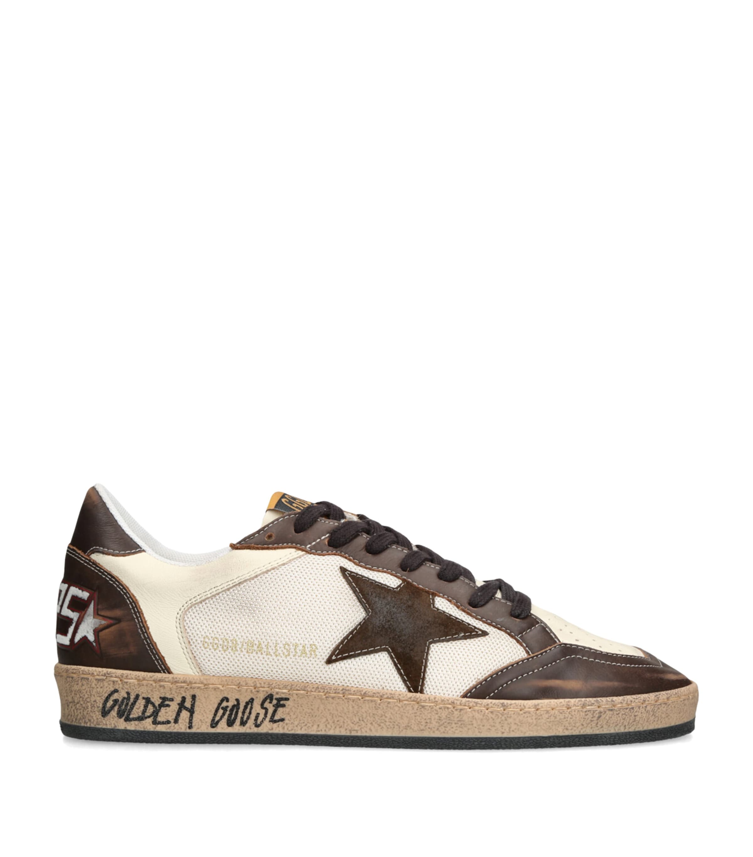 Golden Goose Leather-Mesh Ballstar Sneakers | Harrods US