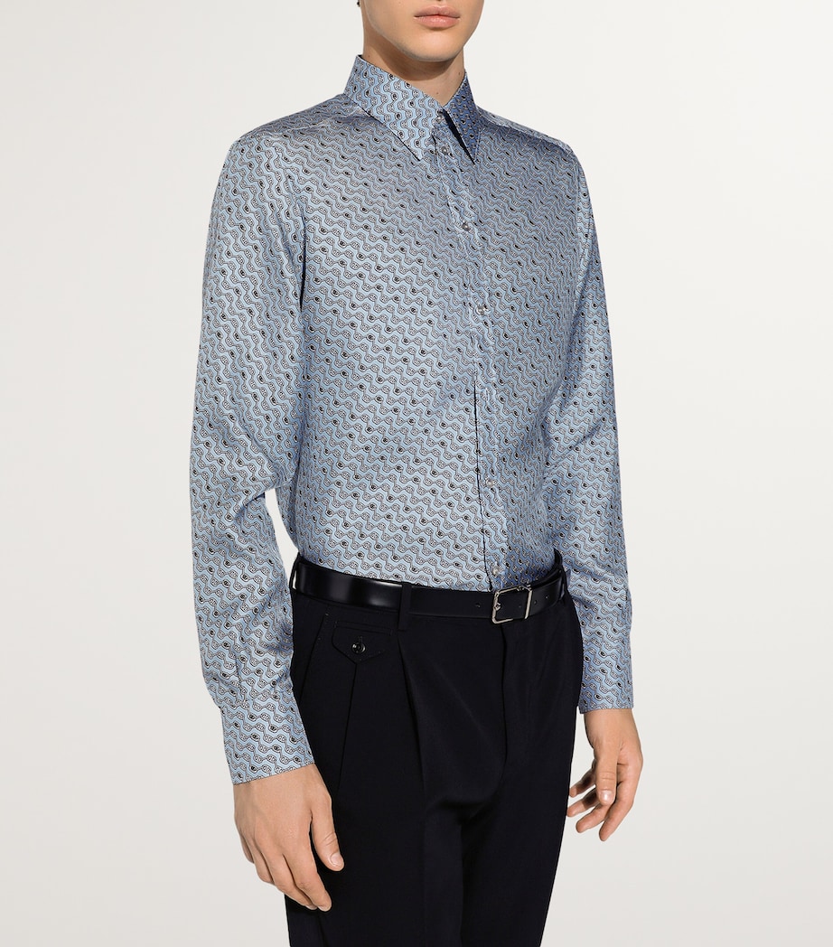 Silk Chain Print Shirt HC5FY- F.AZZURR Image 4