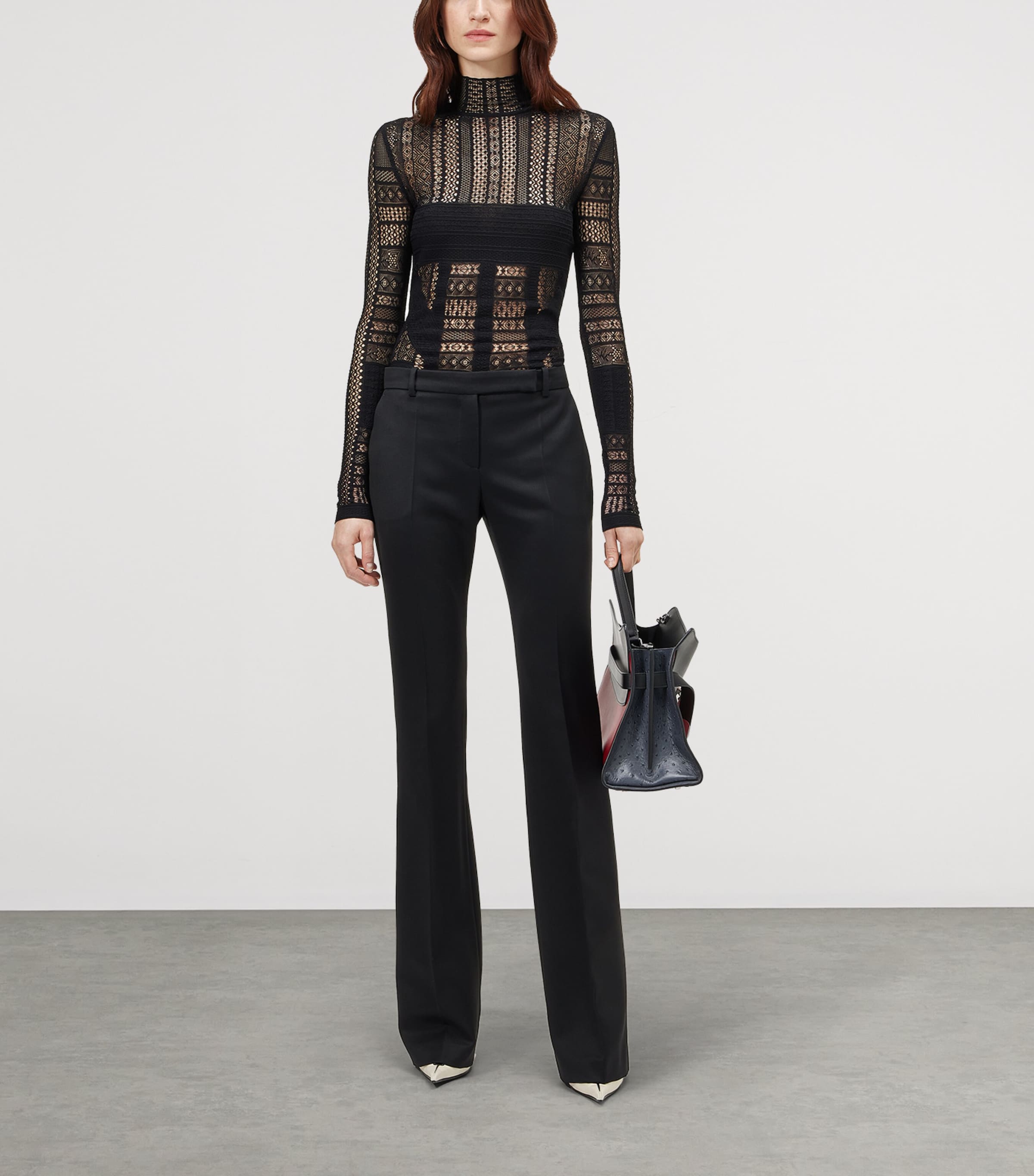 McQueen Womens Wool Bootcut Trousers Image 2