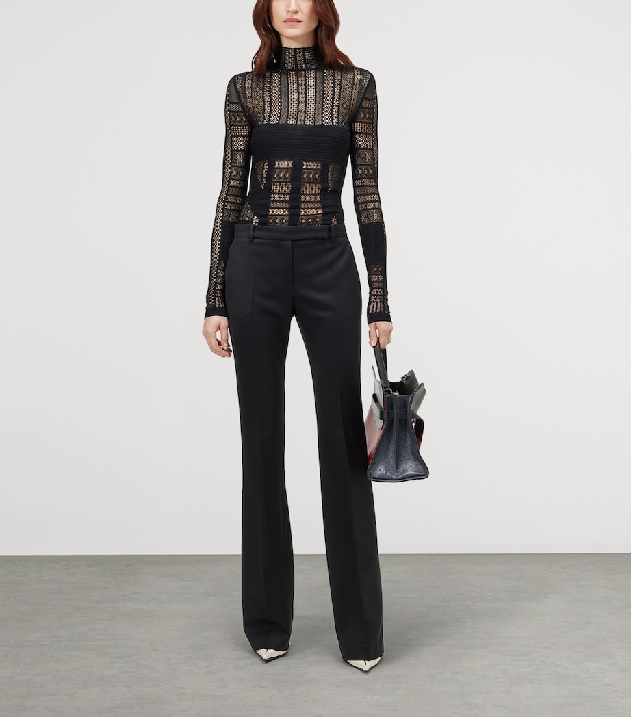 McQueen Womens Wool Bootcut Trousers Image 2