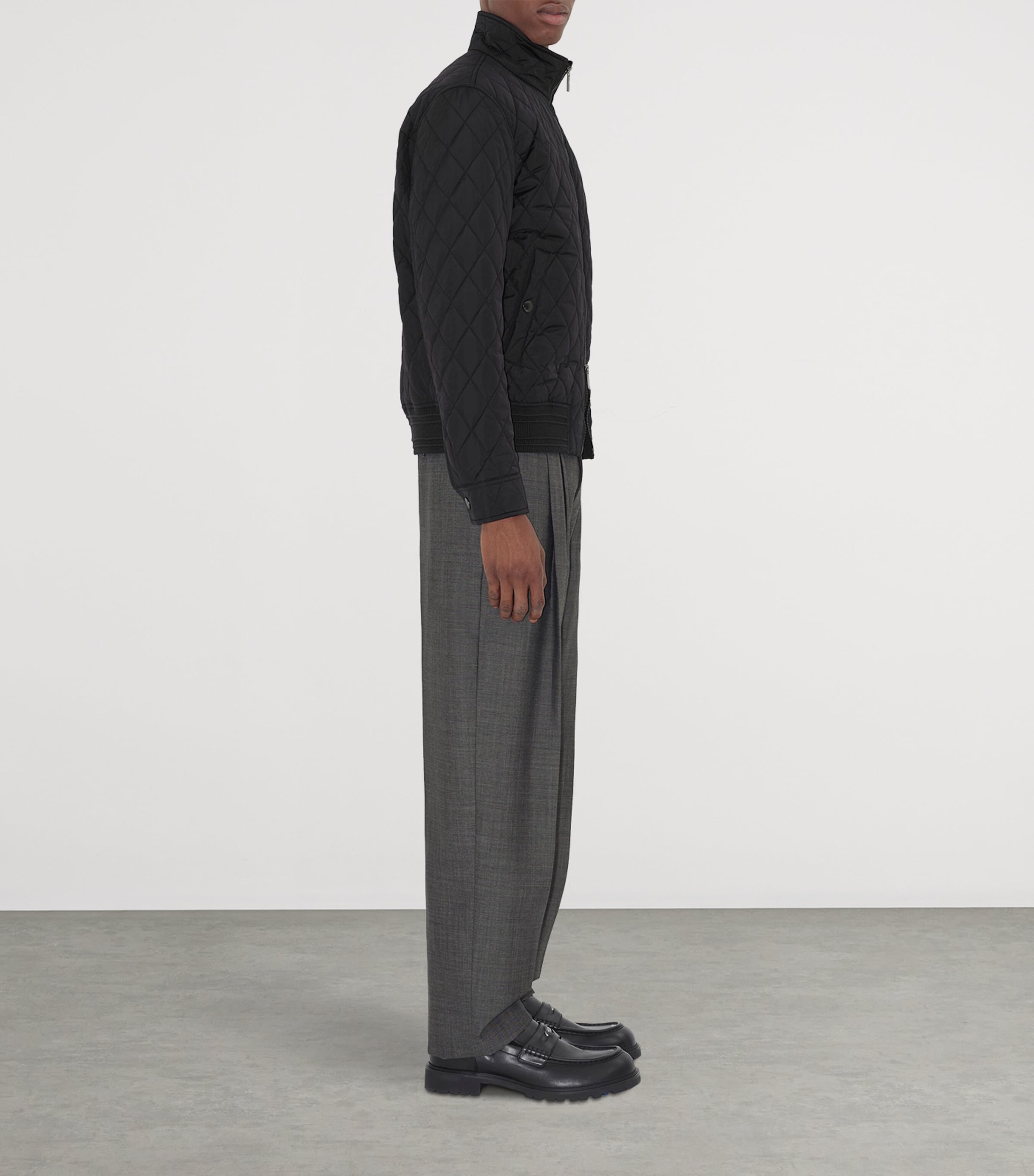 Water-Resistant Quilted Jacket BLACK Image 3