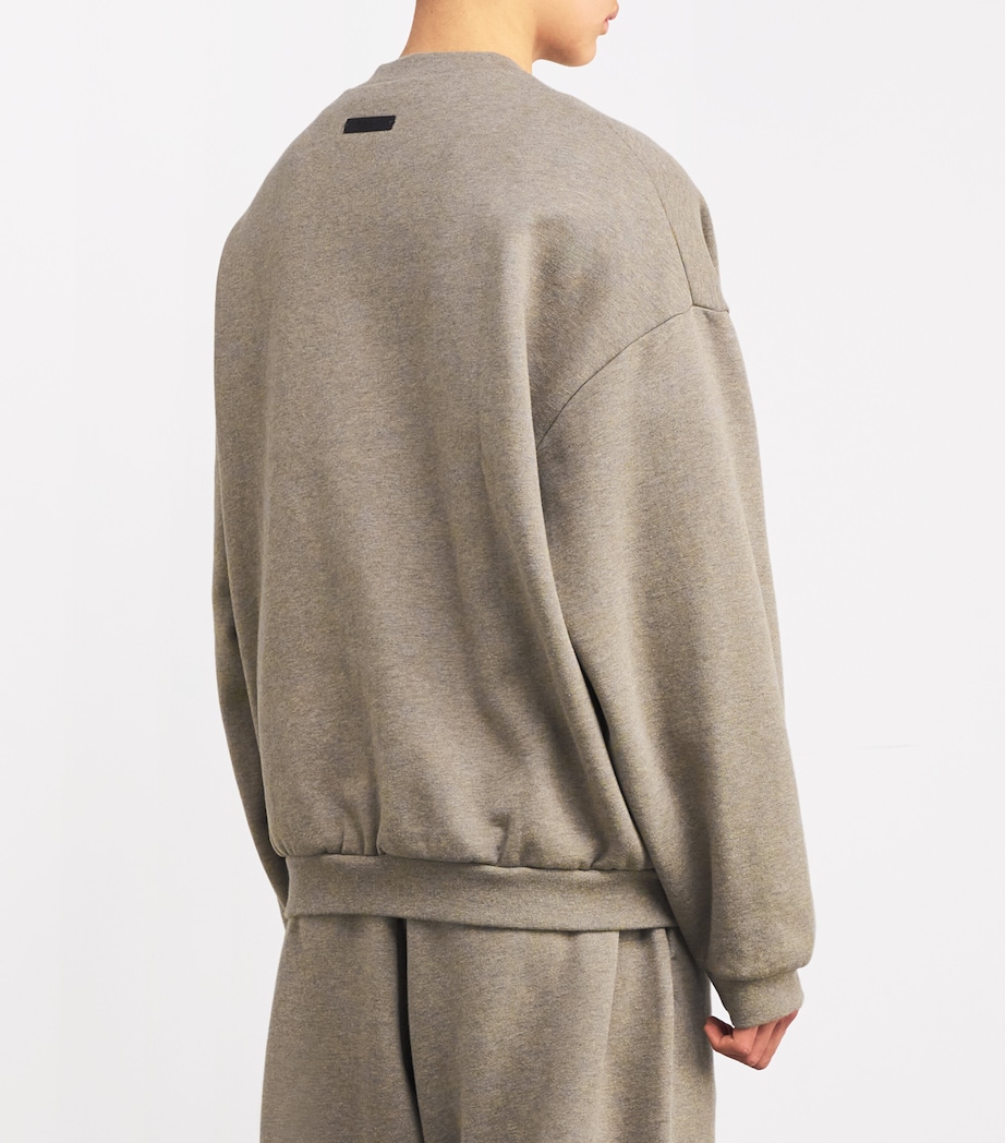FEAR OF GOD ESSENTIALS Mens University Crest Logo Sweatshirt Heather Gray Image 4