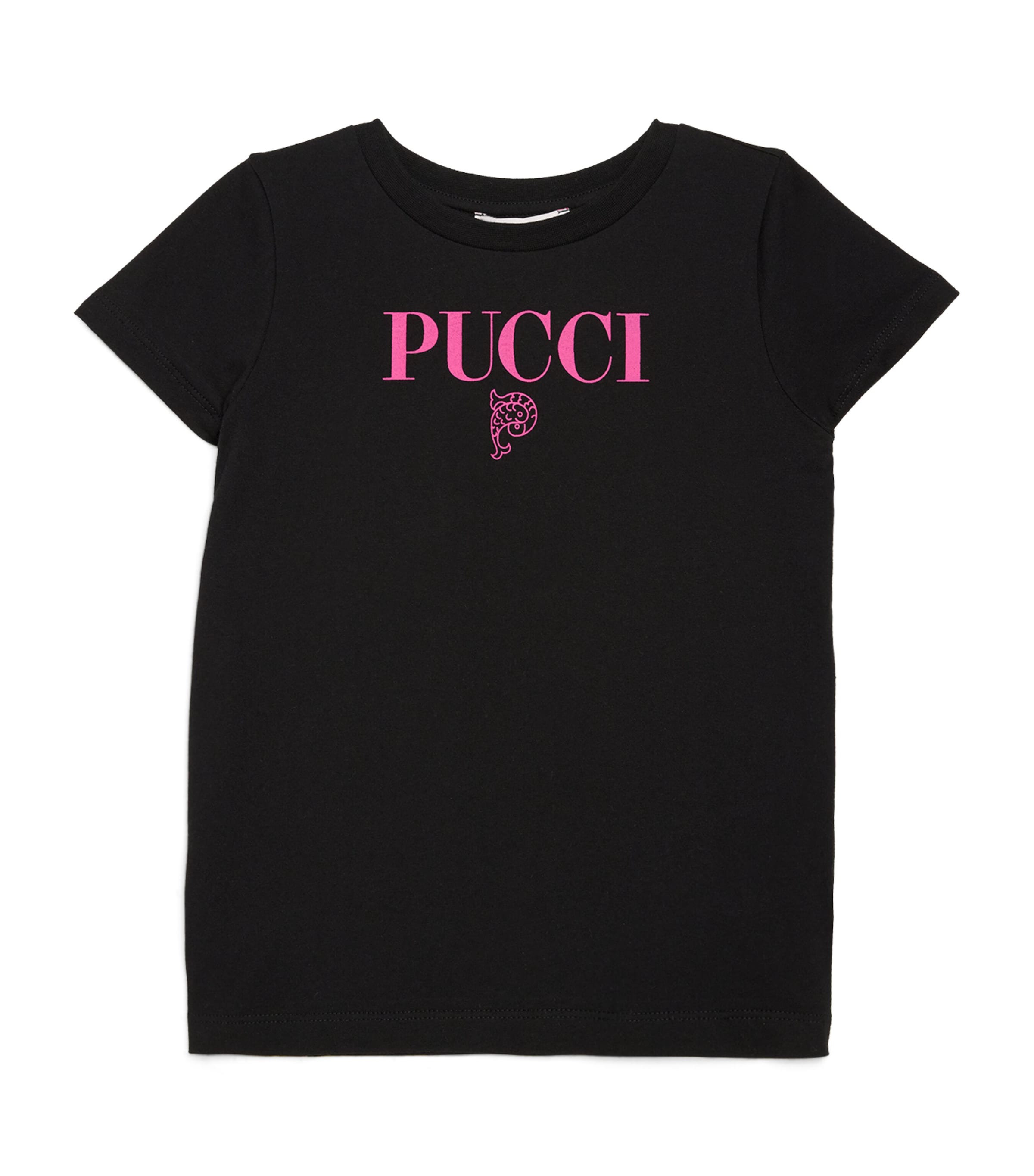 Pucci Junior Kids' Cotton Small Logo T-shirt In Black