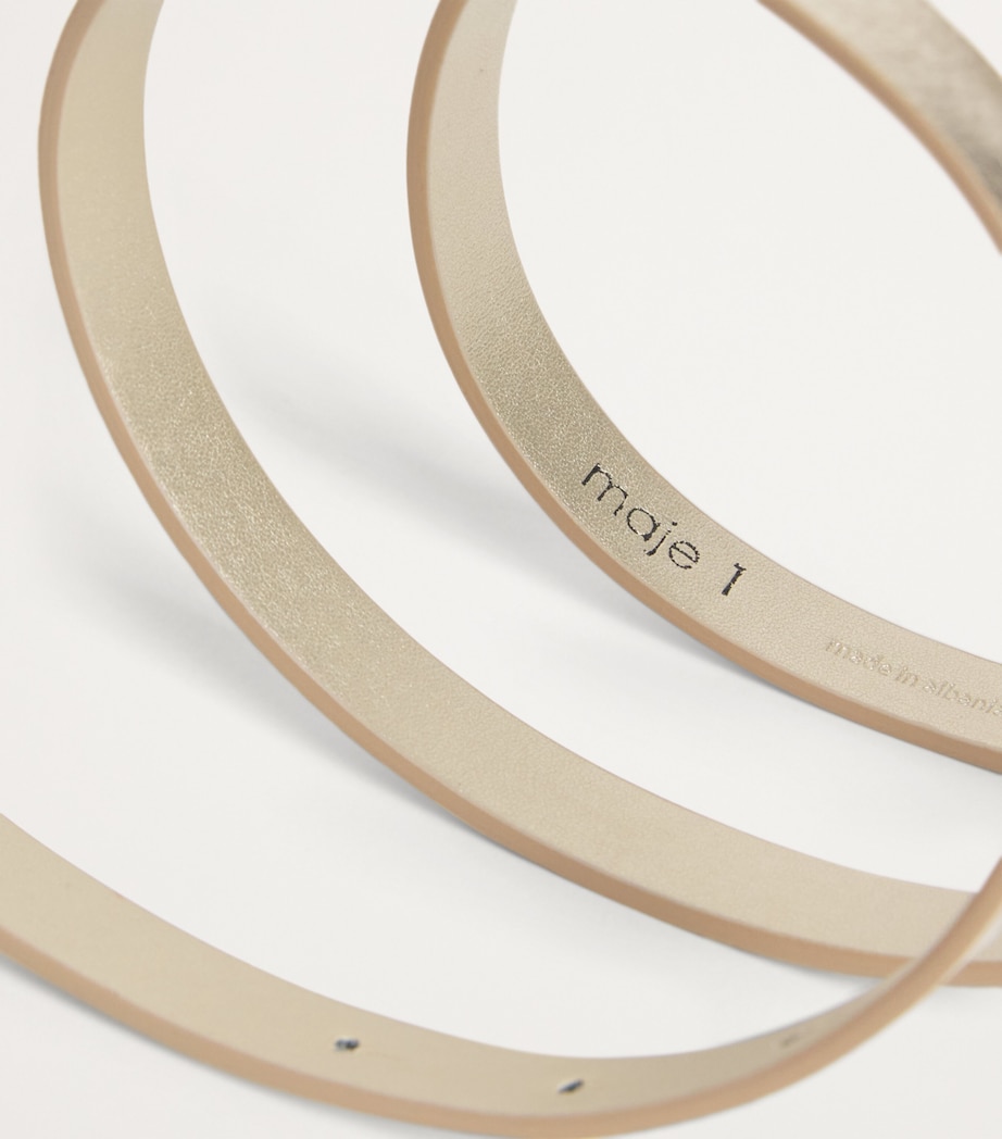 Leather Clover Belt LIGHT GOLD Image 6