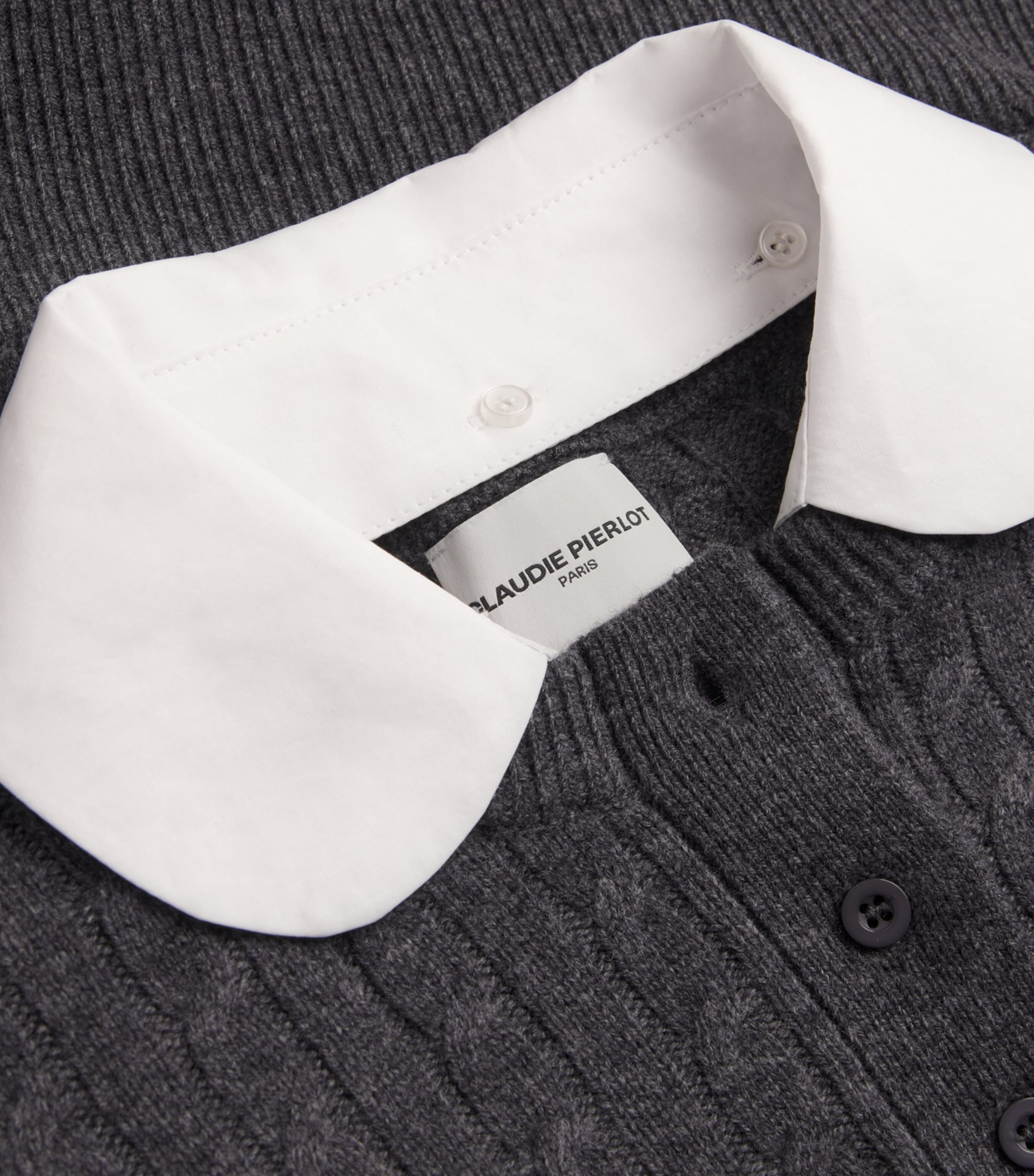 Wool-Cashmere Peter Pan Collar Sweater MOTTLED GREY Image 5