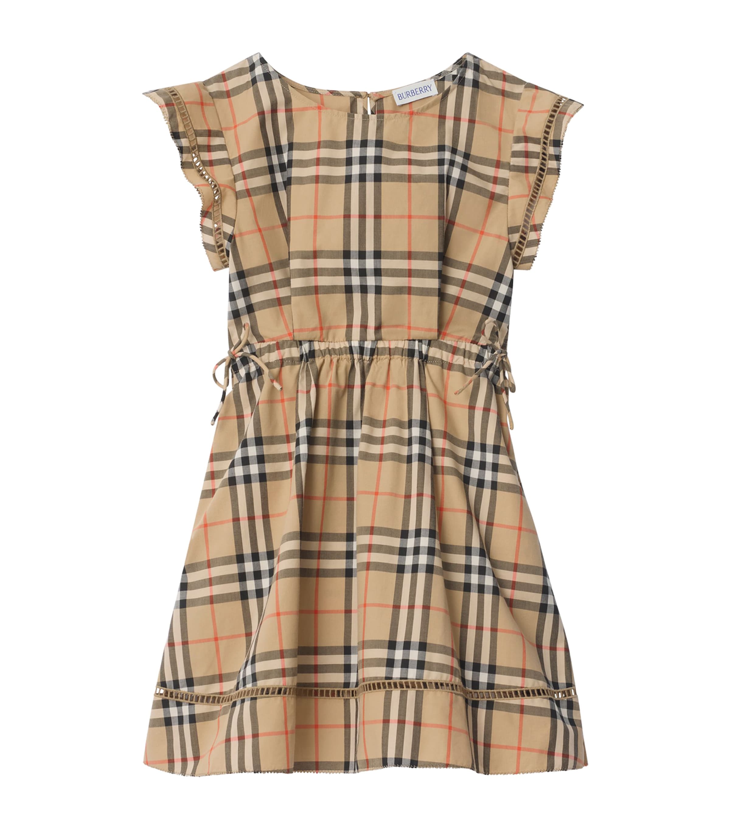 Burberry Kids Cotton Check Dress (14 Years) Sand Ip Check Image 1