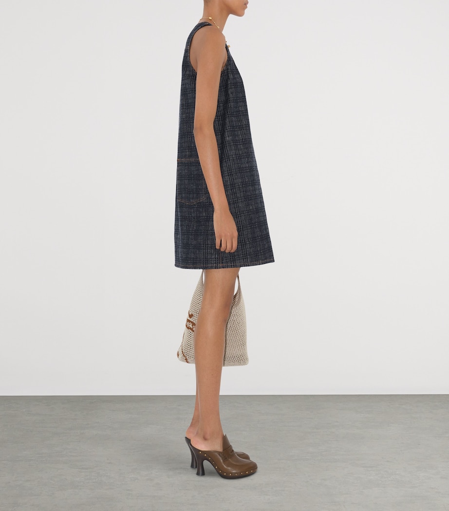 Denim Check Mini Dress INDIGO IP CHECK Image 5