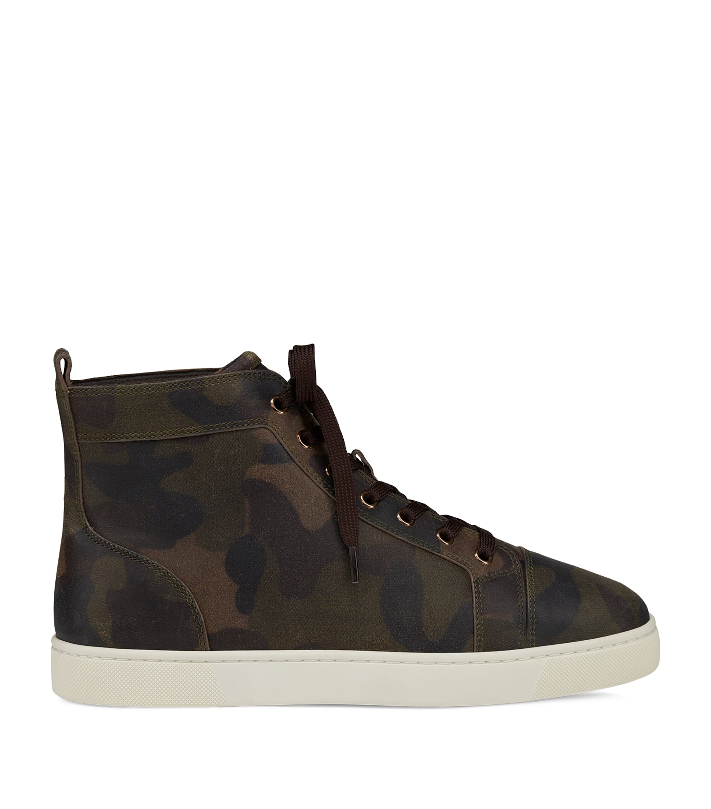 Christian Louboutin Louis Crosta Camouflage High Top Sneaker In Brown