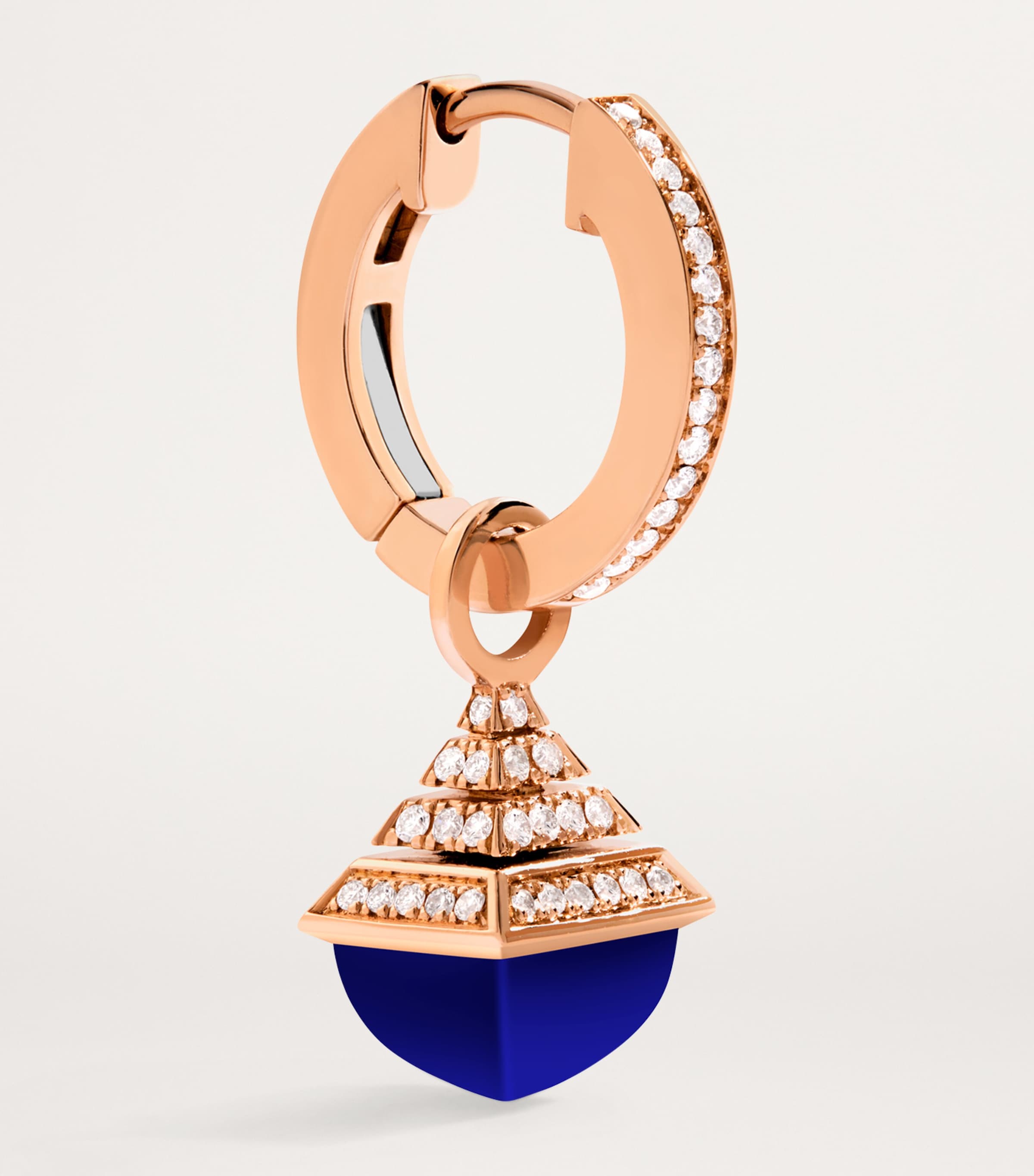 Rose Gold, Diamond and Lapis Lazuli Cleo Rev Drop Earrings ROSE GOLD Image 2