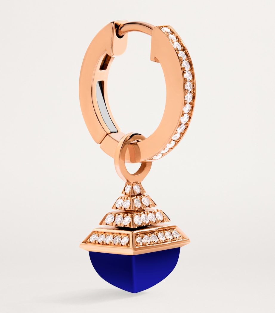 Rose Gold, Diamond and Lapis Lazuli Cleo Rev Drop Earrings ROSE GOLD Image 2