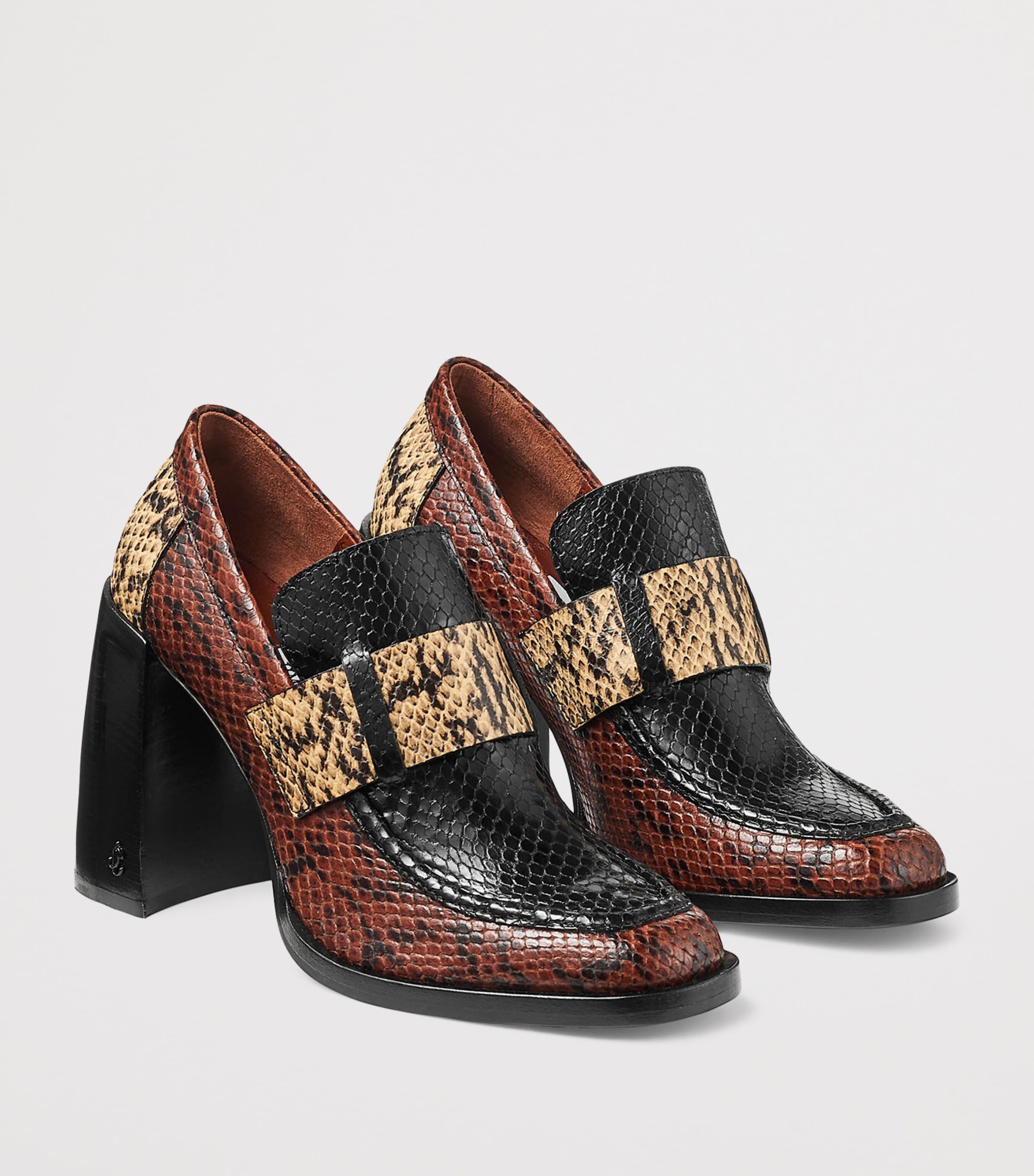 Tylor 95 Leather Heeled Loafers COGNAC/BLACK/CORN Image 5