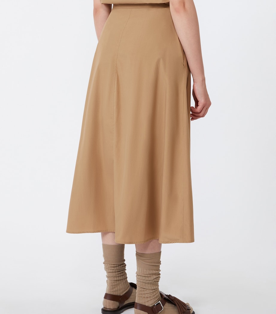 Weekend Max Mara Womens Cotton Midi Skirt Tobacco Image 4