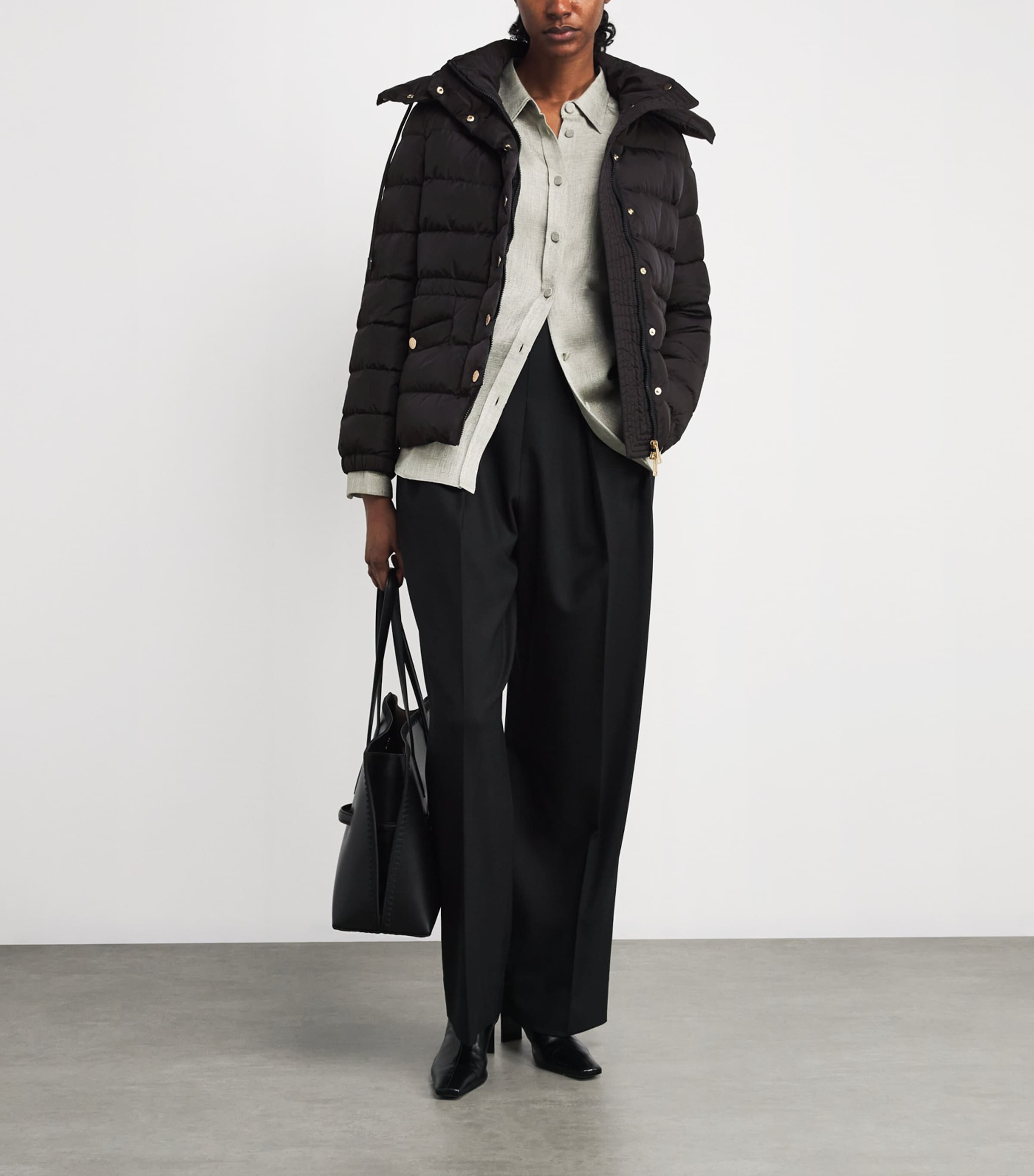 Down Water-Repellent Puffer Jacket BLACK Image 2