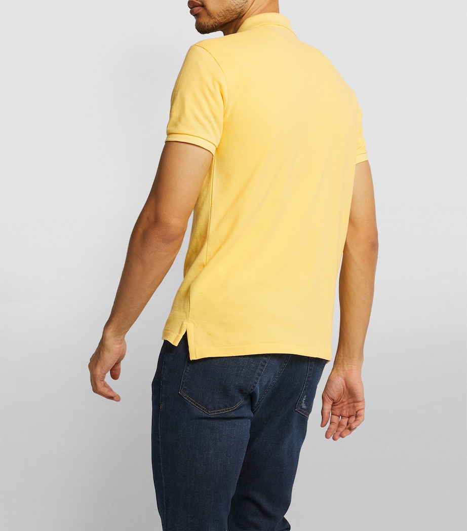 Cotton Mesh Slim-Fit Polo Shirt YELLOW Image 7