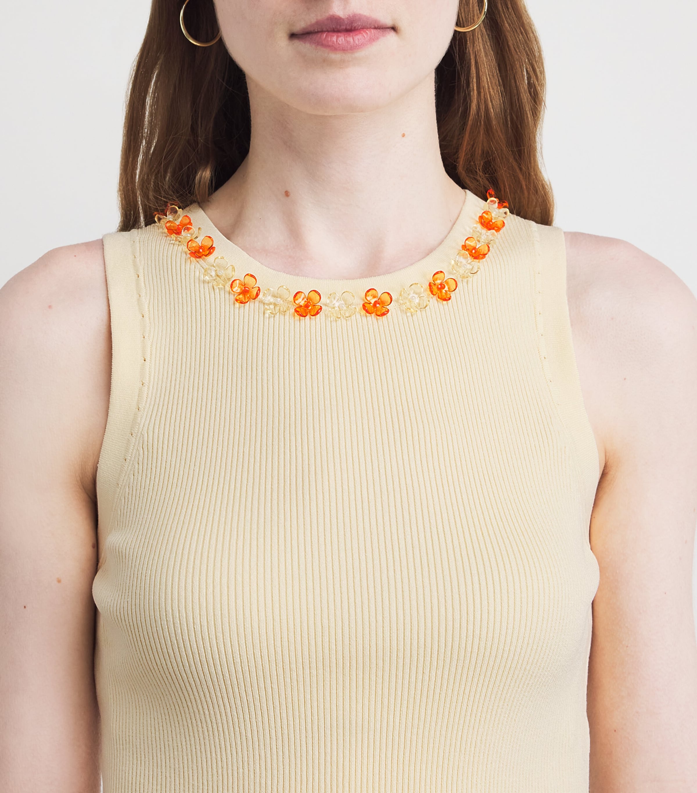 Claudie Pierlot Womens Embellished Tank Top Vanilla Image 3