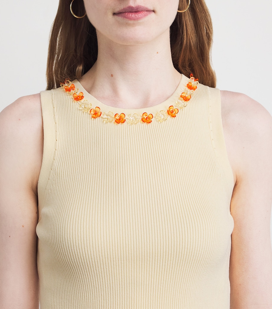 Claudie Pierlot Womens Embellished Tank Top Vanilla Image 3