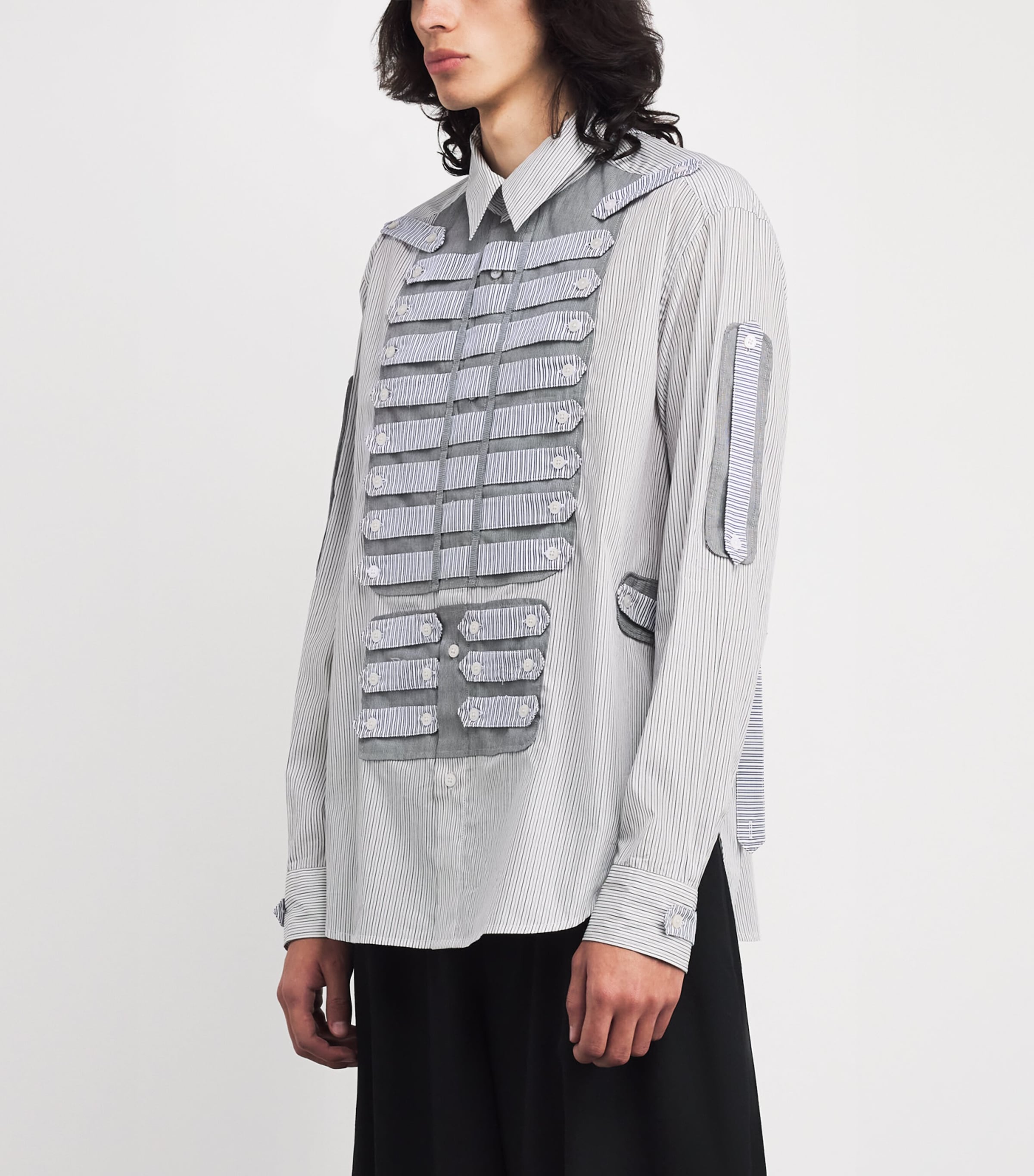 Cotton Stripe Multi Tab Shirt STRIPE Image 3