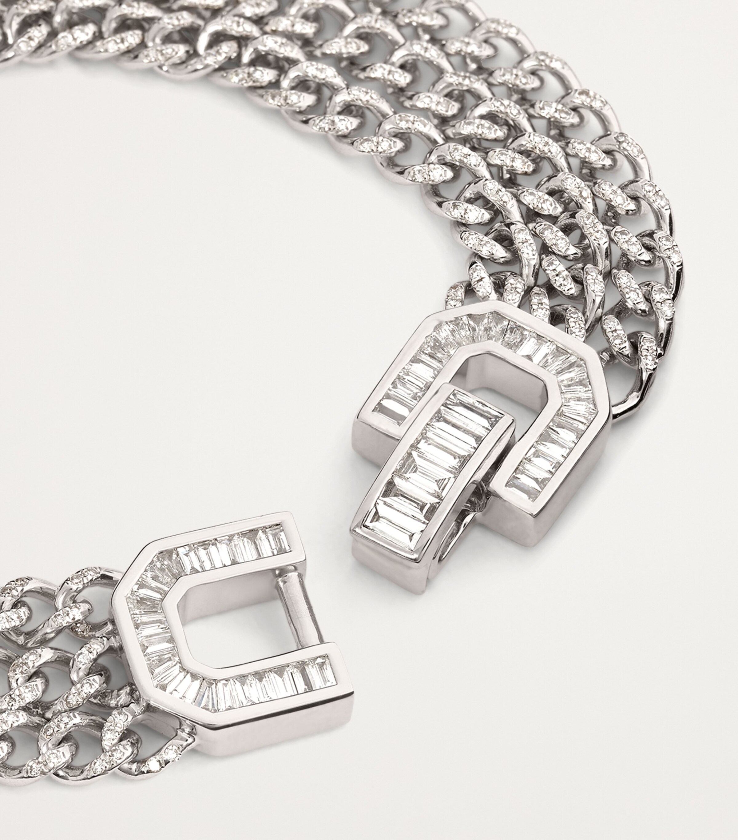 White Gold and Diamond Link Deco Bracelet WHITE GOLD Image 6