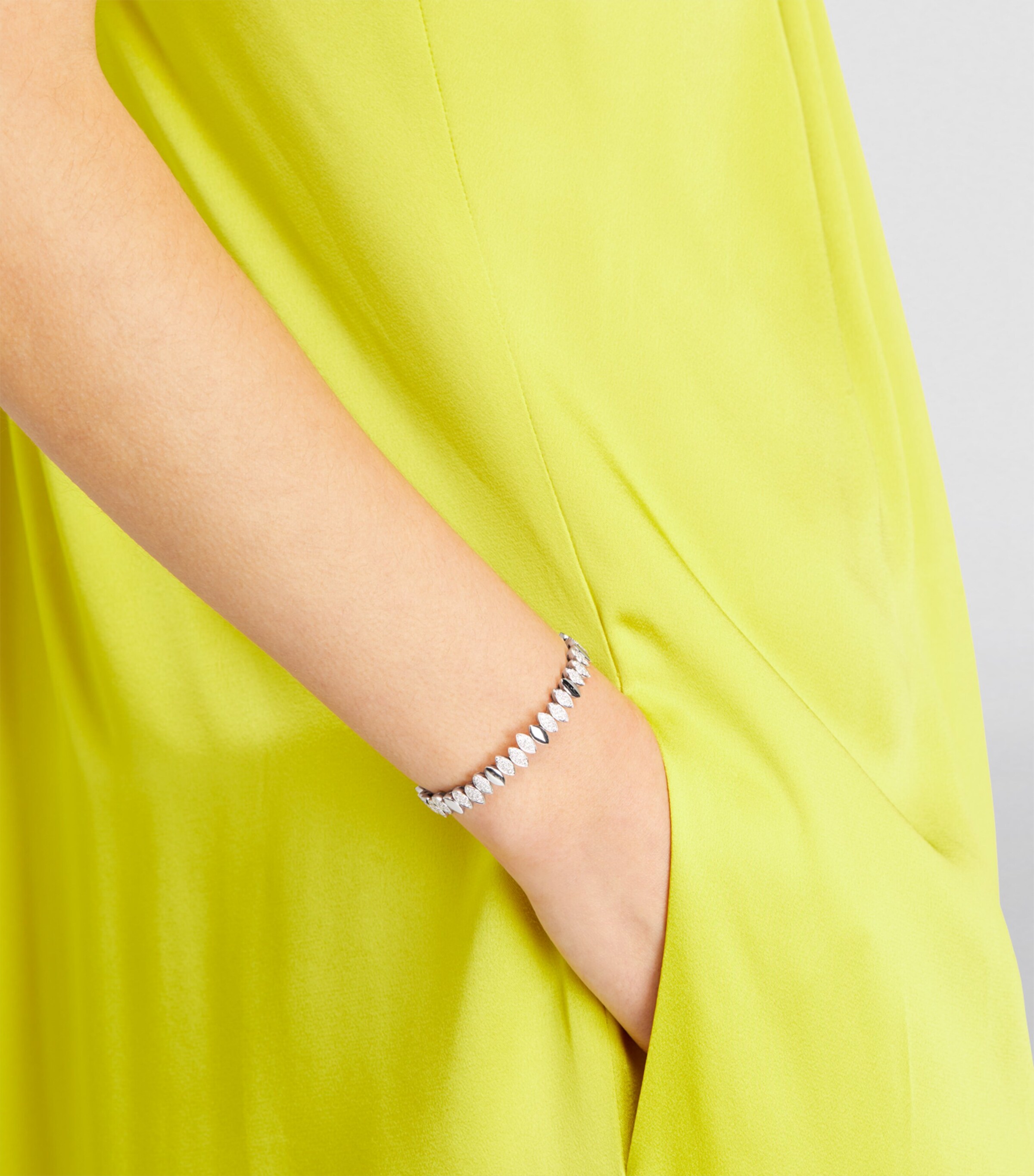 White Gold and Diamond Navette Bangle WHITE GOLD Image 5