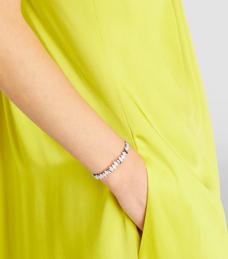 White Gold and Diamond Navette Bangle WHITE GOLD Image 5