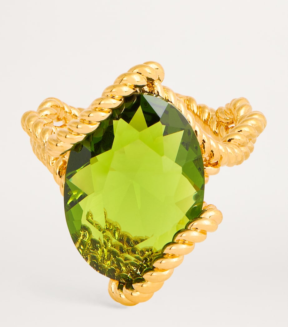 Zimmermann Yellow Gold-Plated Bloom Oval Ring Gold/emerald Image 4