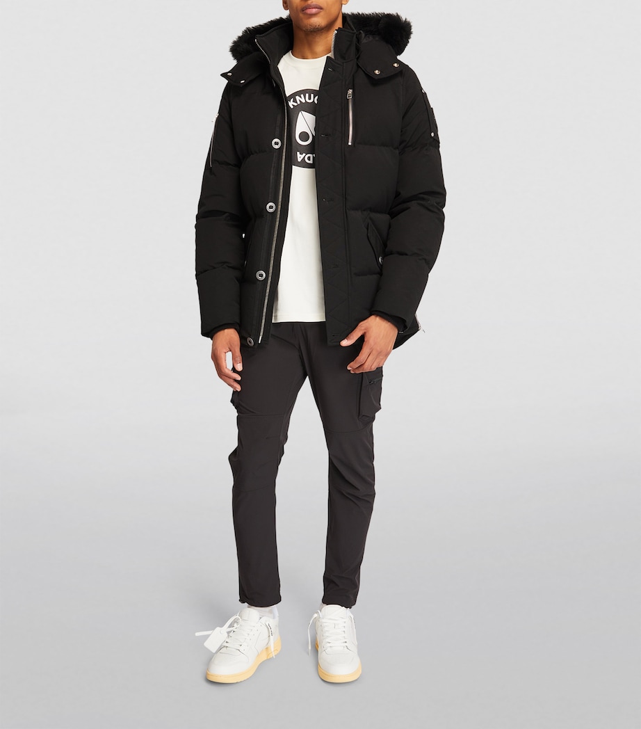 Shearling-Collar Puffer Jacket BLK W/BLK SH - 305 Image 2