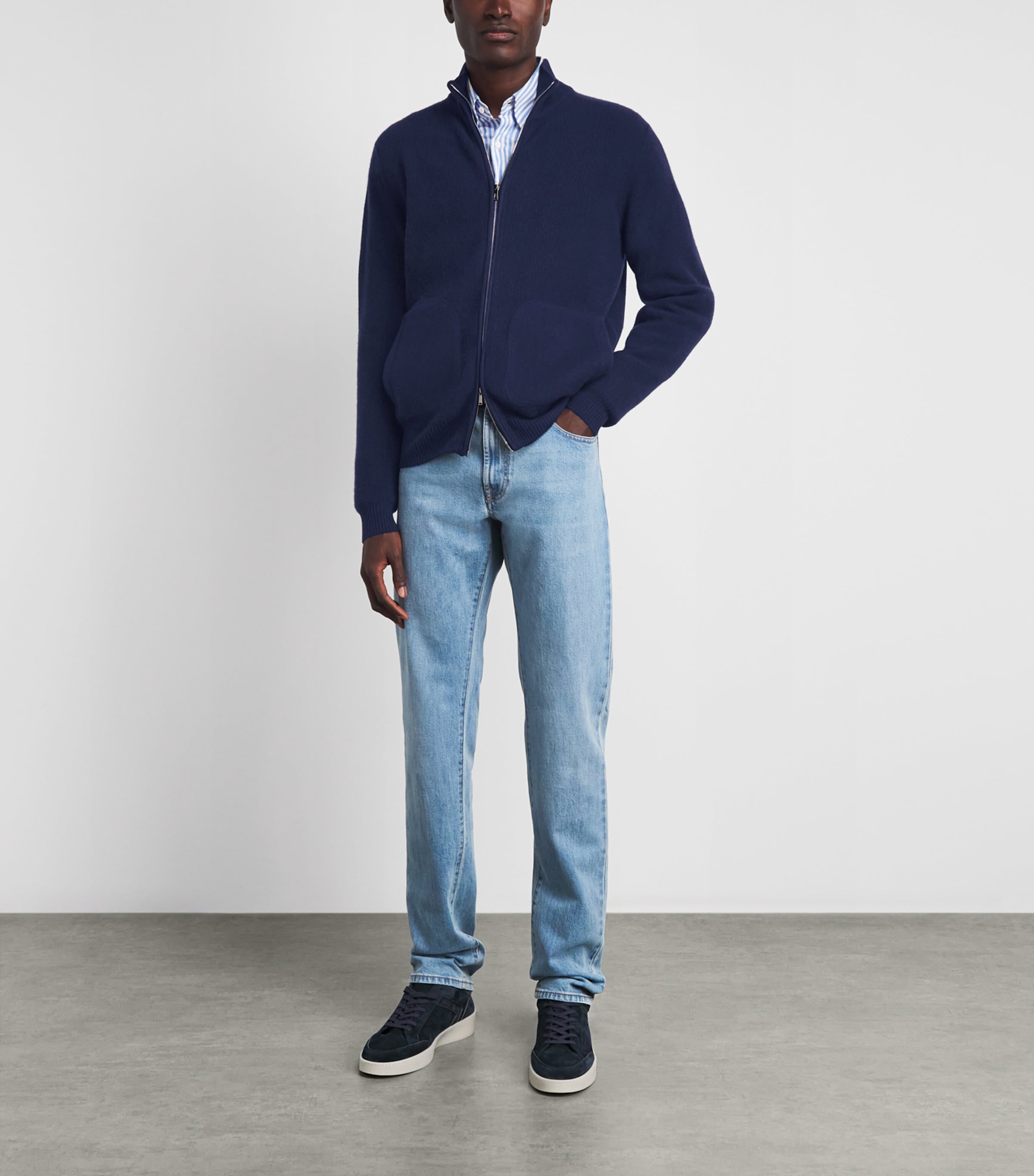 Fioroni Cashmere Mens Cashmere Half-Zip Sweater Image 2