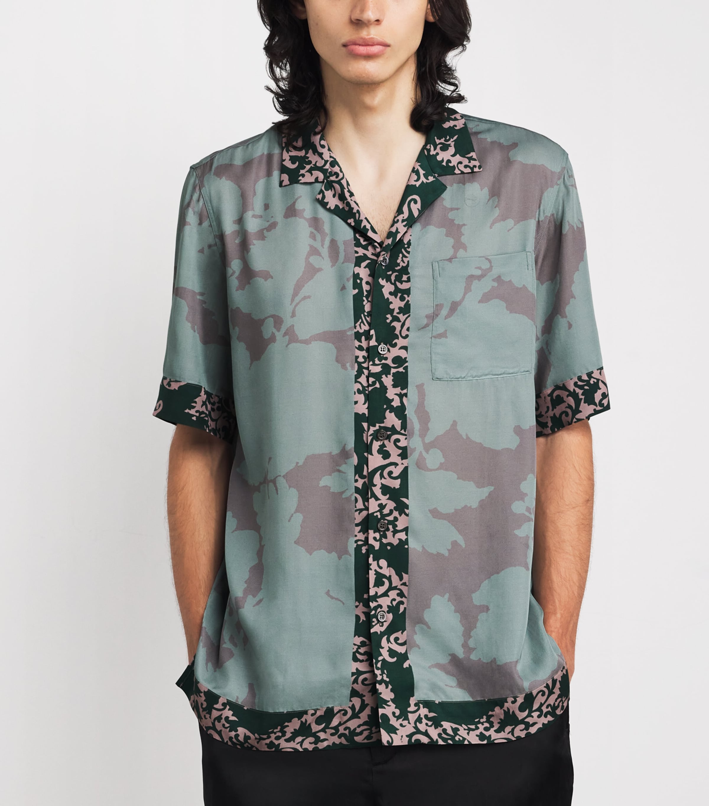 Printed Bowling Shirt 508 PETROL Image 3