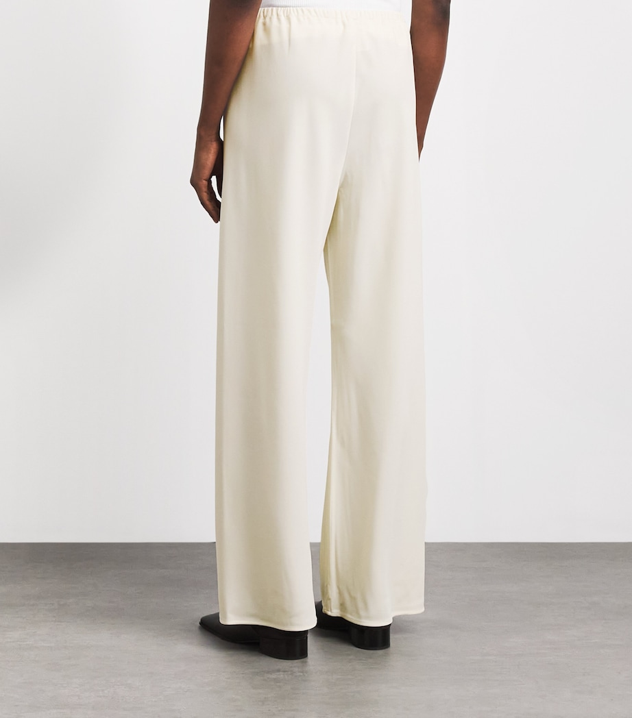Almada Label Womens Satin Bea Wide-Leg Trousers Cream Image 5