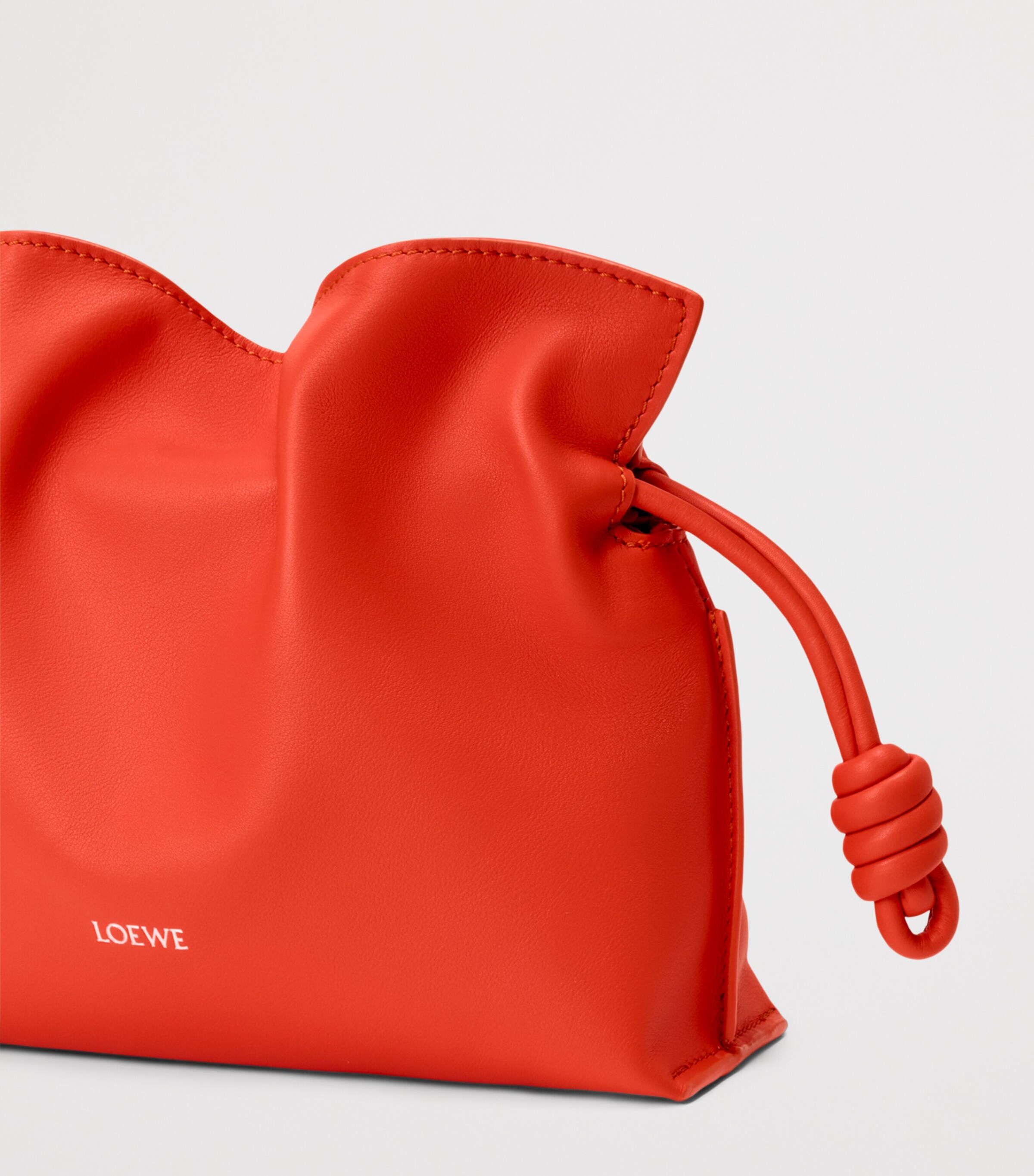 LOEWE Mini Leather Flamenco Clutch Bag Sunrise Orange Image 6