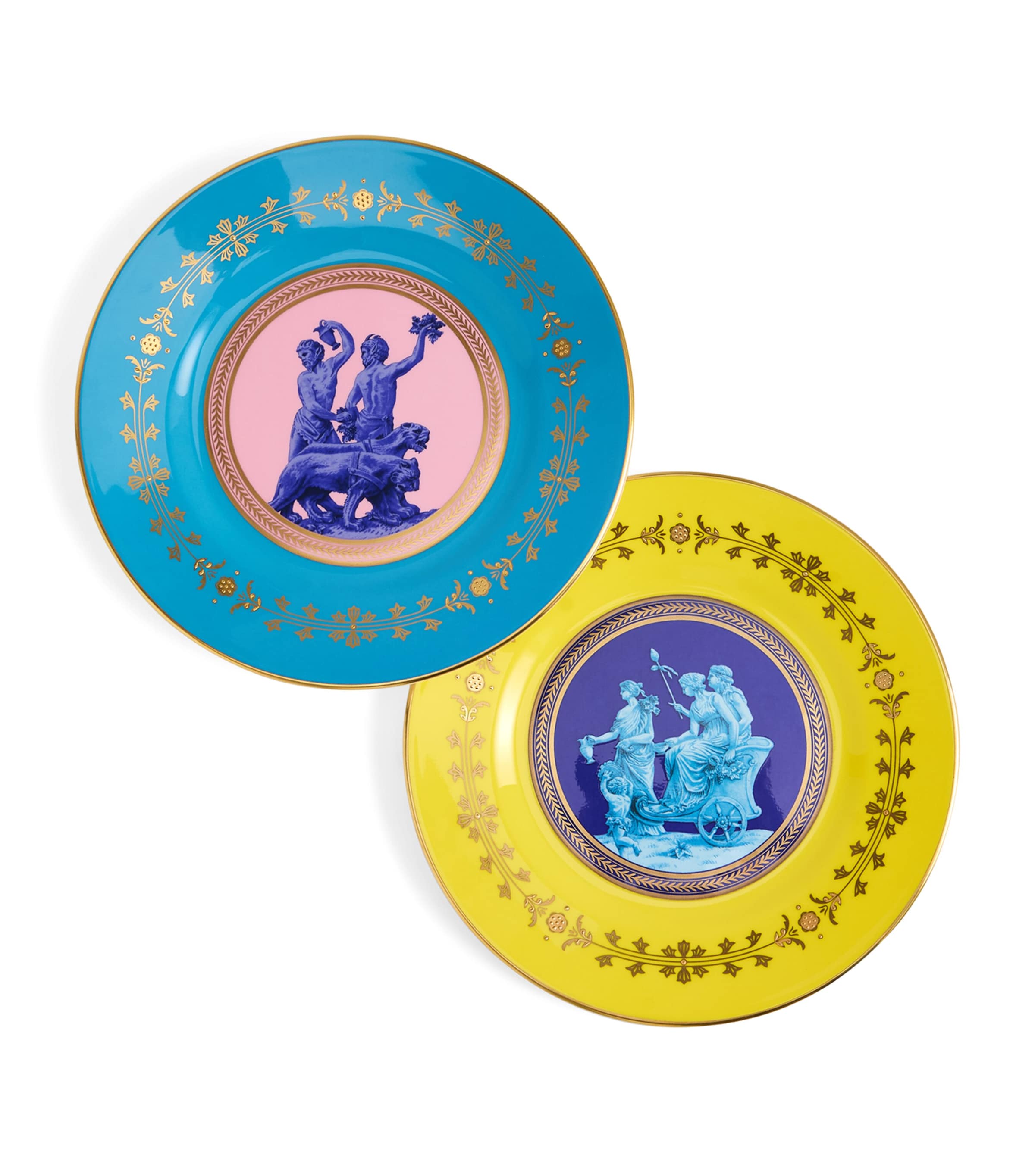 Wedgwood Set Of 2 Bacchus Plates In Multi