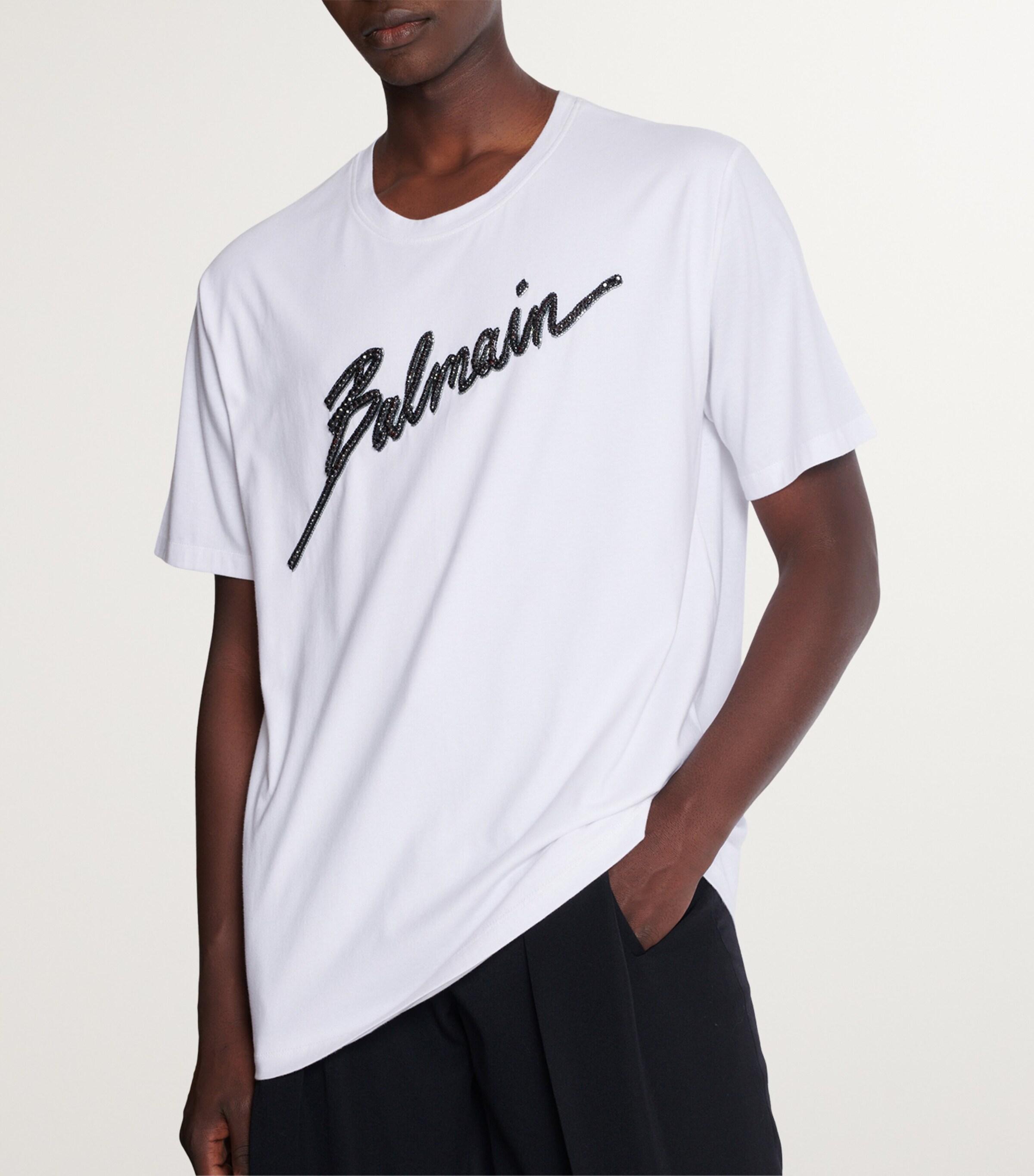 Balmain Cotton Logo-Embellished T-Shirt | Harrods UK