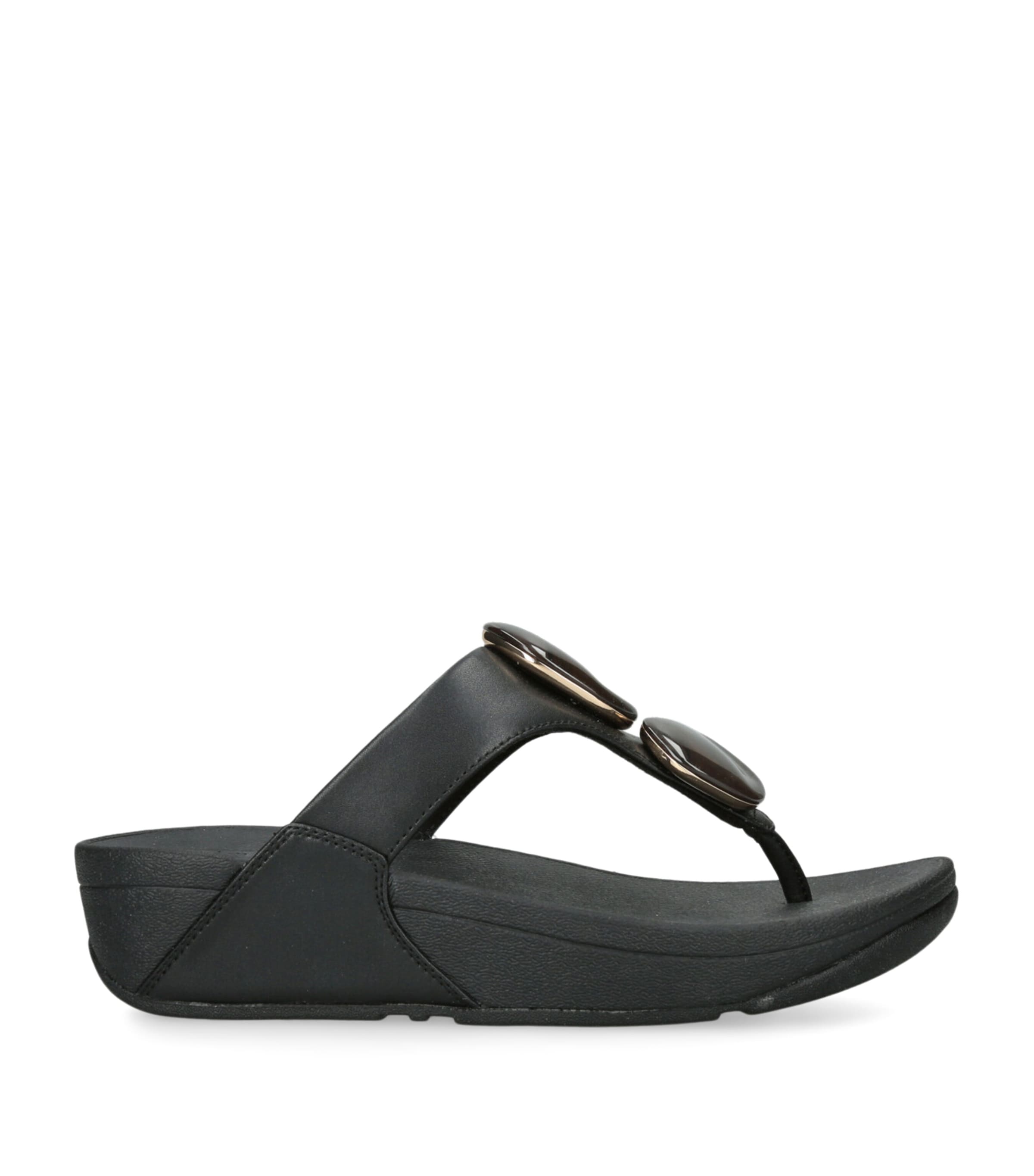 FitFlop Marble Stone Lulu Toe-Post Sandals 50 Black Image 1