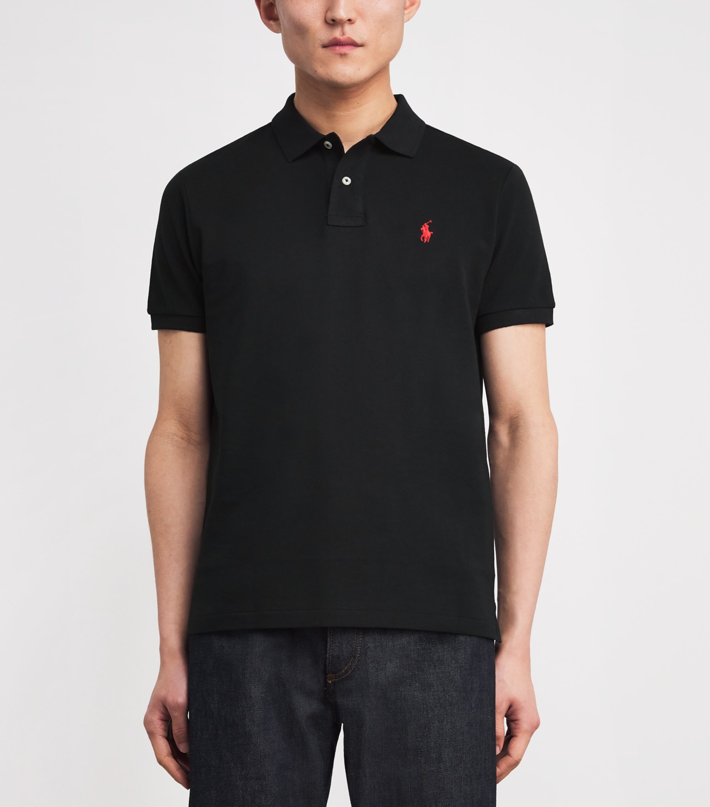 Polo Ralph Lauren Mens Cotton Mesh Custom-Fit Polo Shirt Polo Black Image 3