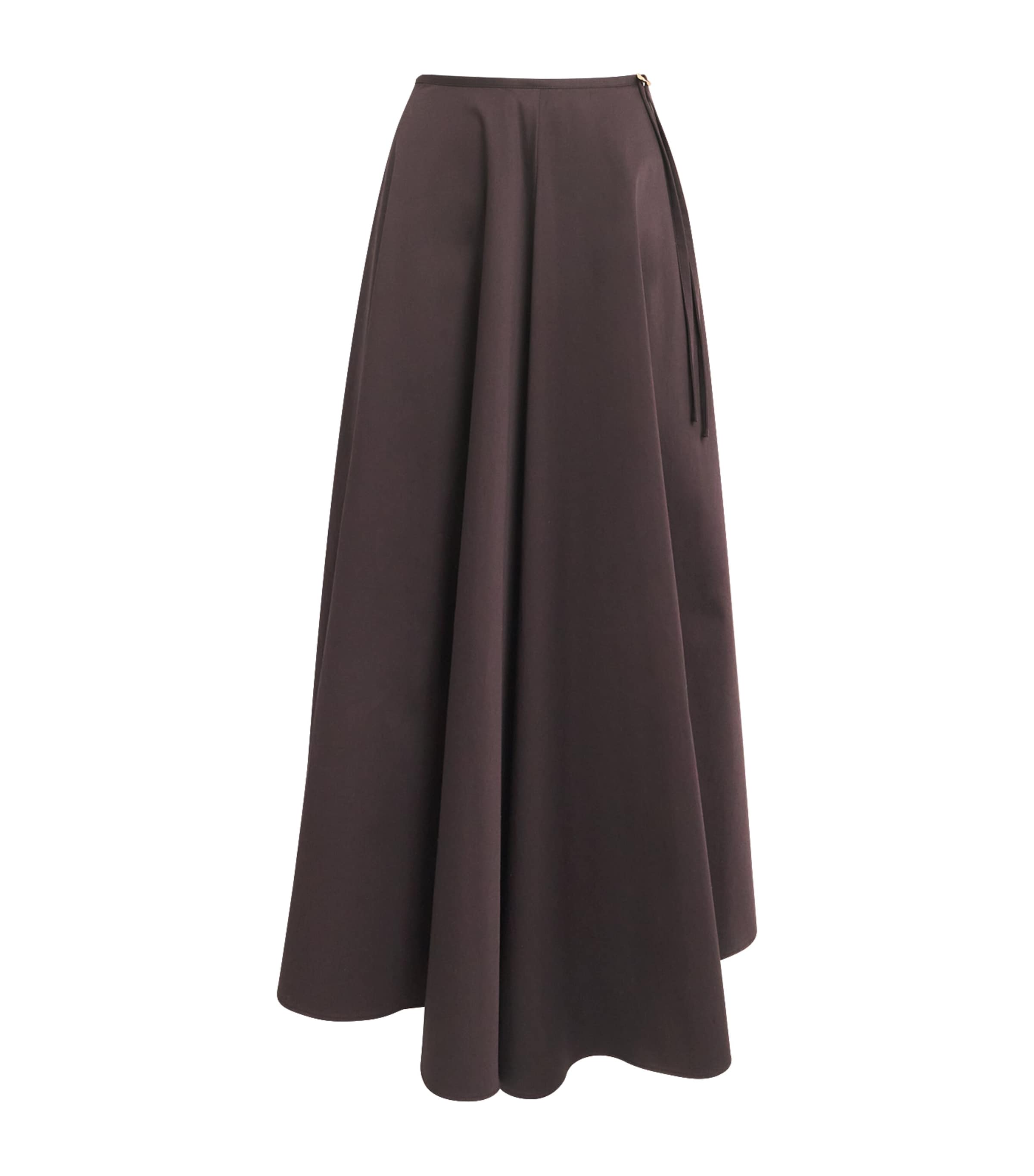 Agnona Womens Stretch-Cotton Midi Skirt Brown Chocolate Image 1