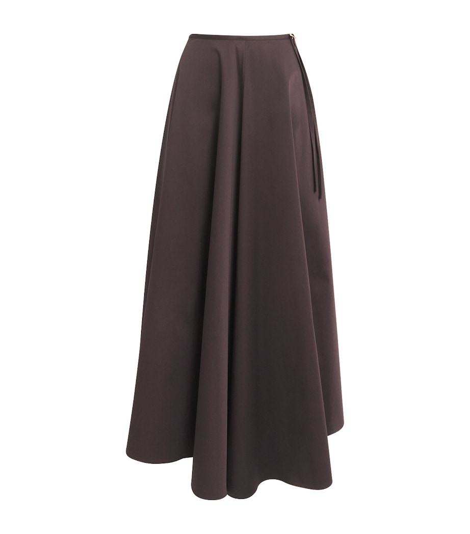 Agnona Womens Stretch-Cotton Midi Skirt Brown Chocolate Image 1
