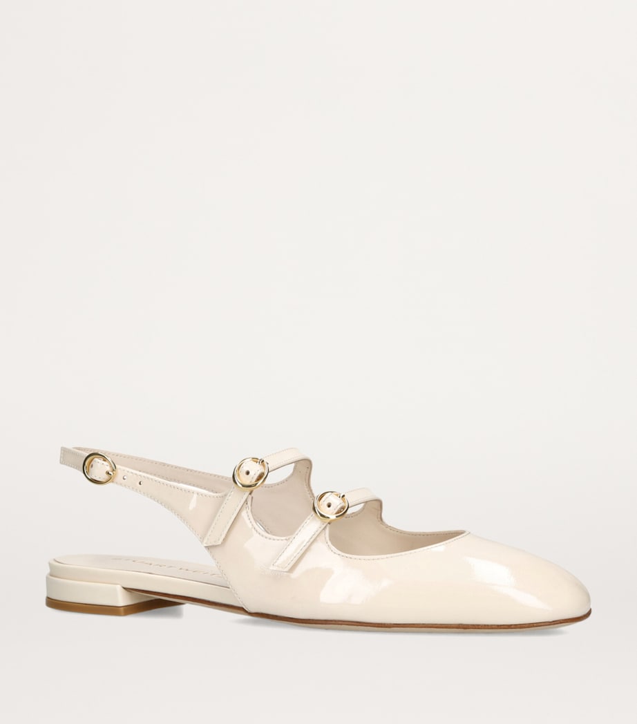 Benni MJ Slingback Flats WHITE Image 4